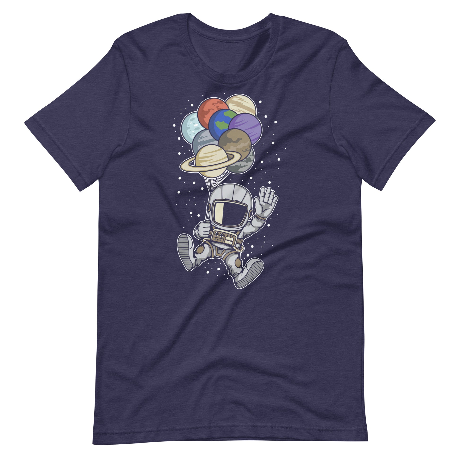 Astronaut Balloon Planets - Men's t-shirt - Heather Midnight Navy Front