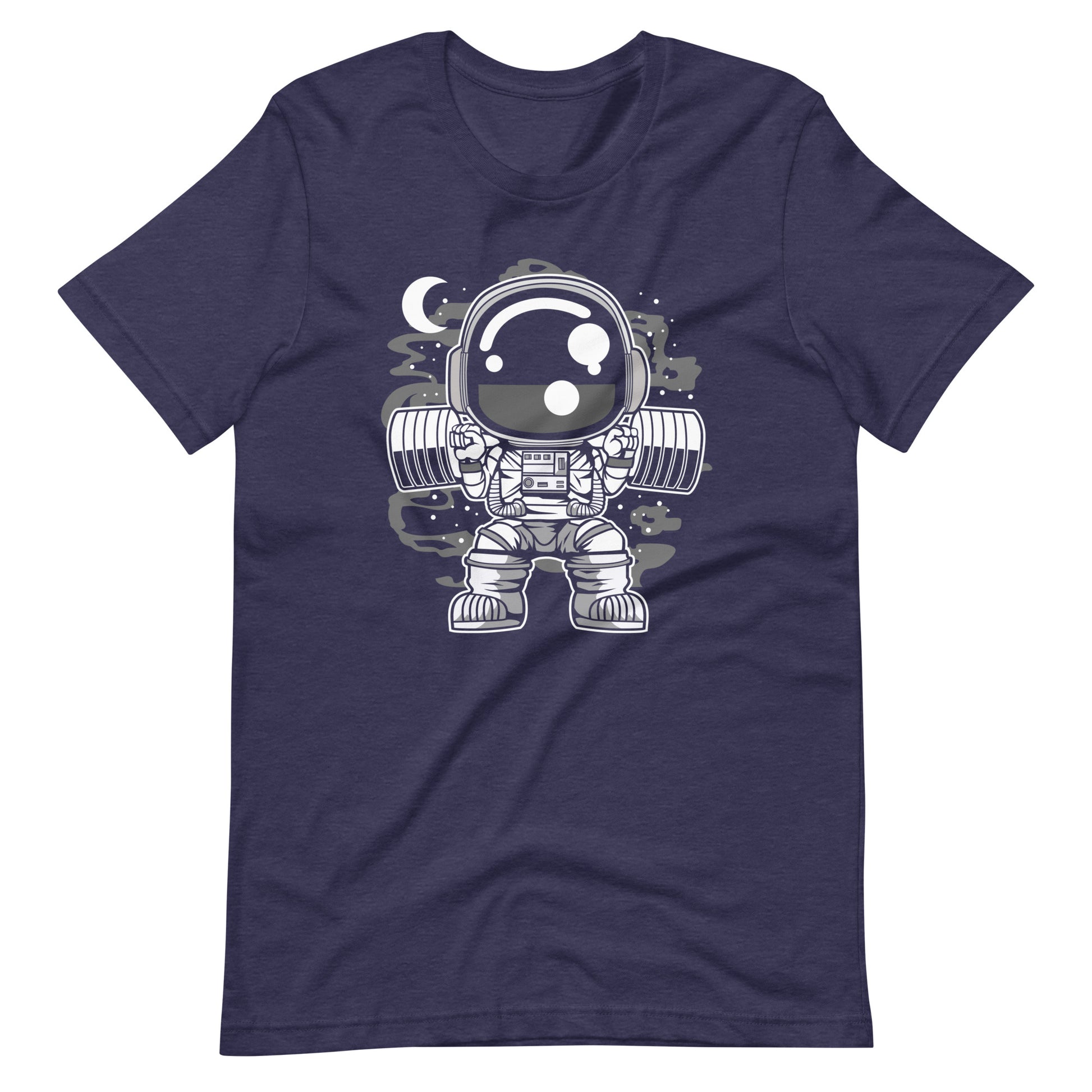 Astronaut Barbell Body Builder - Men's t-shirt - Heather Midnight Navy Front