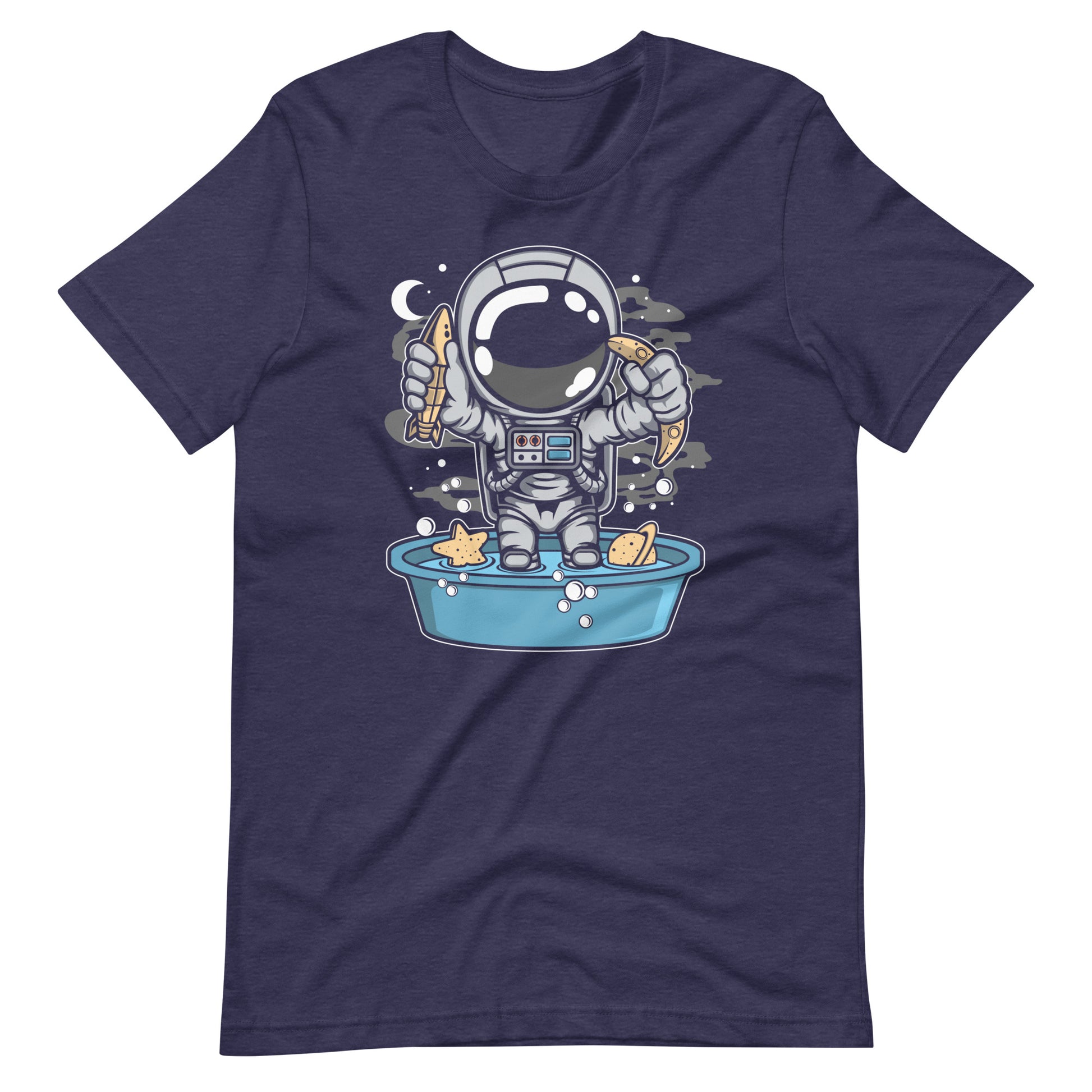 Astronaut Bathtub - Men's t-shirt - Heather Midnight Navy Front