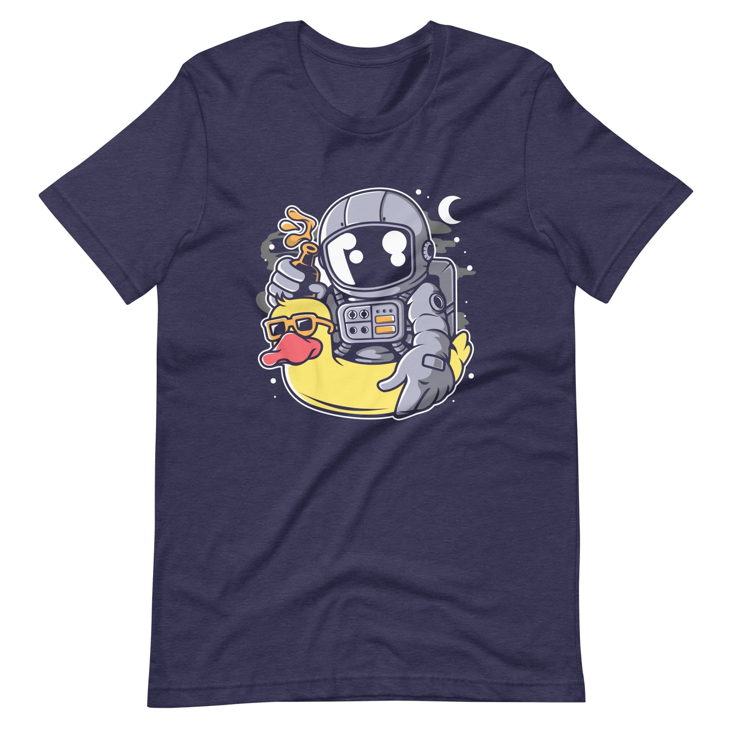 Astronaut Duck Balloon - Men's t-shirt - Heather Midnight Navy Front