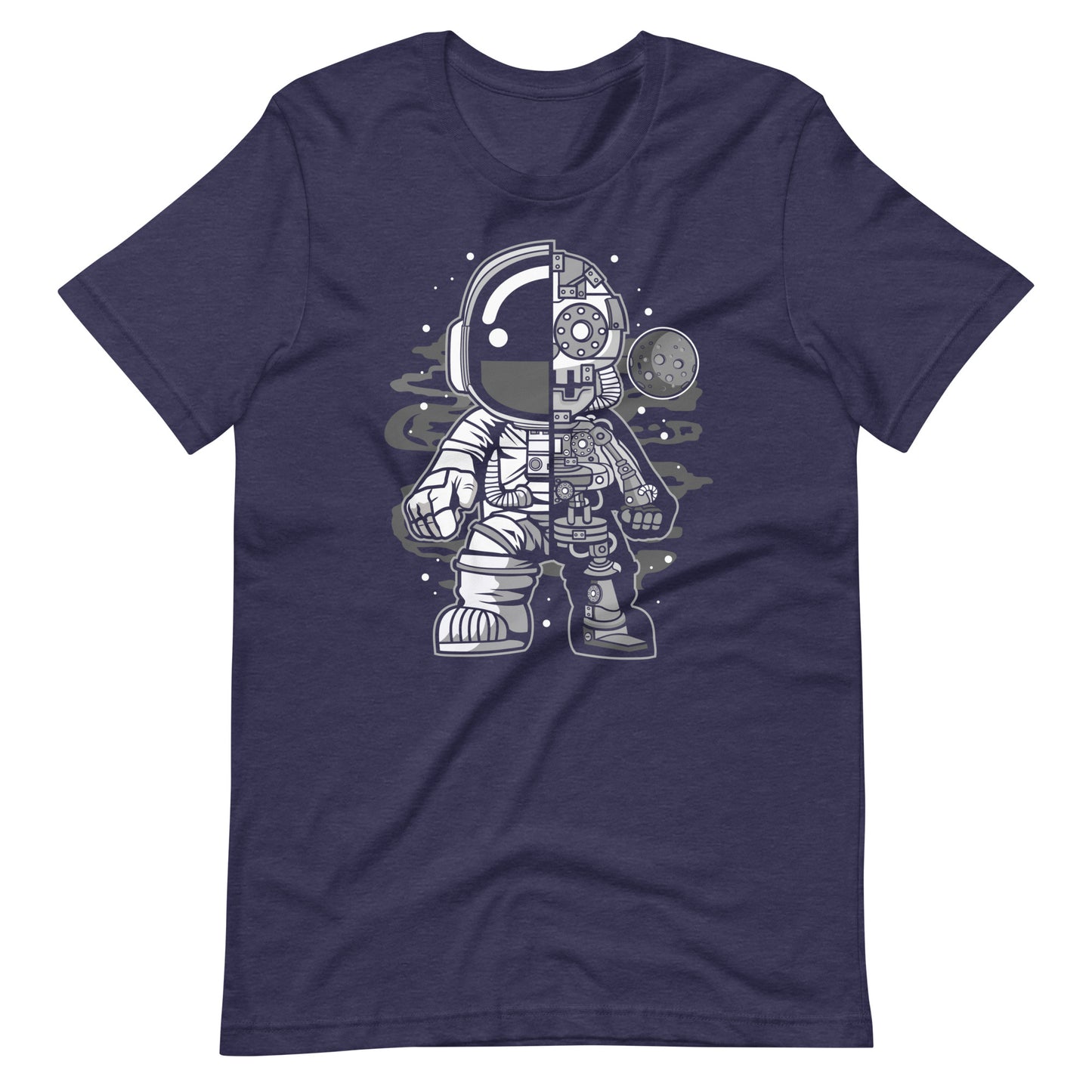 Astronaut Half Robot - Men's t-shirt - Heather Midnight Navy Front