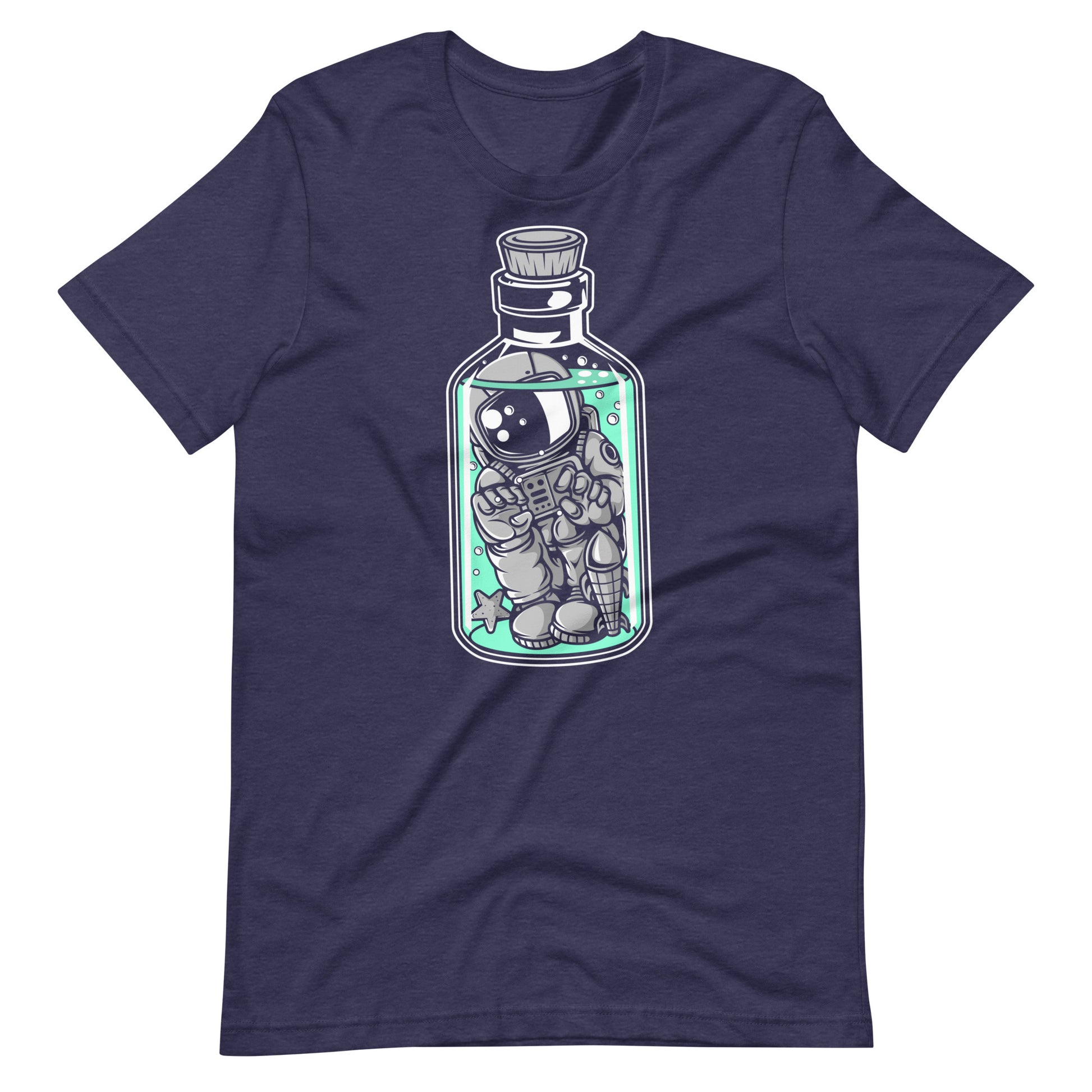 Astronaut in the Bottle - Men's t-shirt - Heather Midnight Navy Front