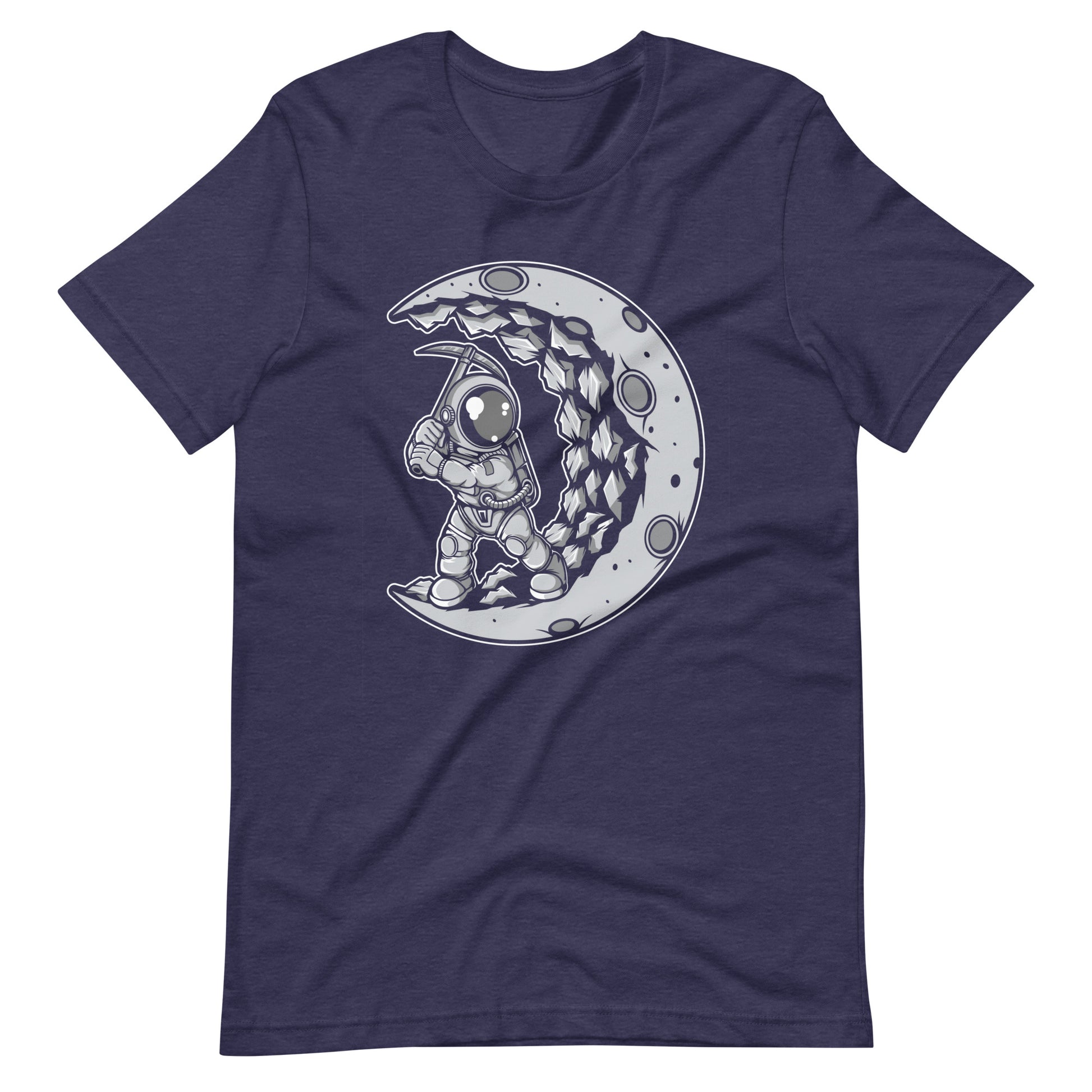 Astronaut Moon Digger - Men's t-shirt - Heather Midnight Navy Front