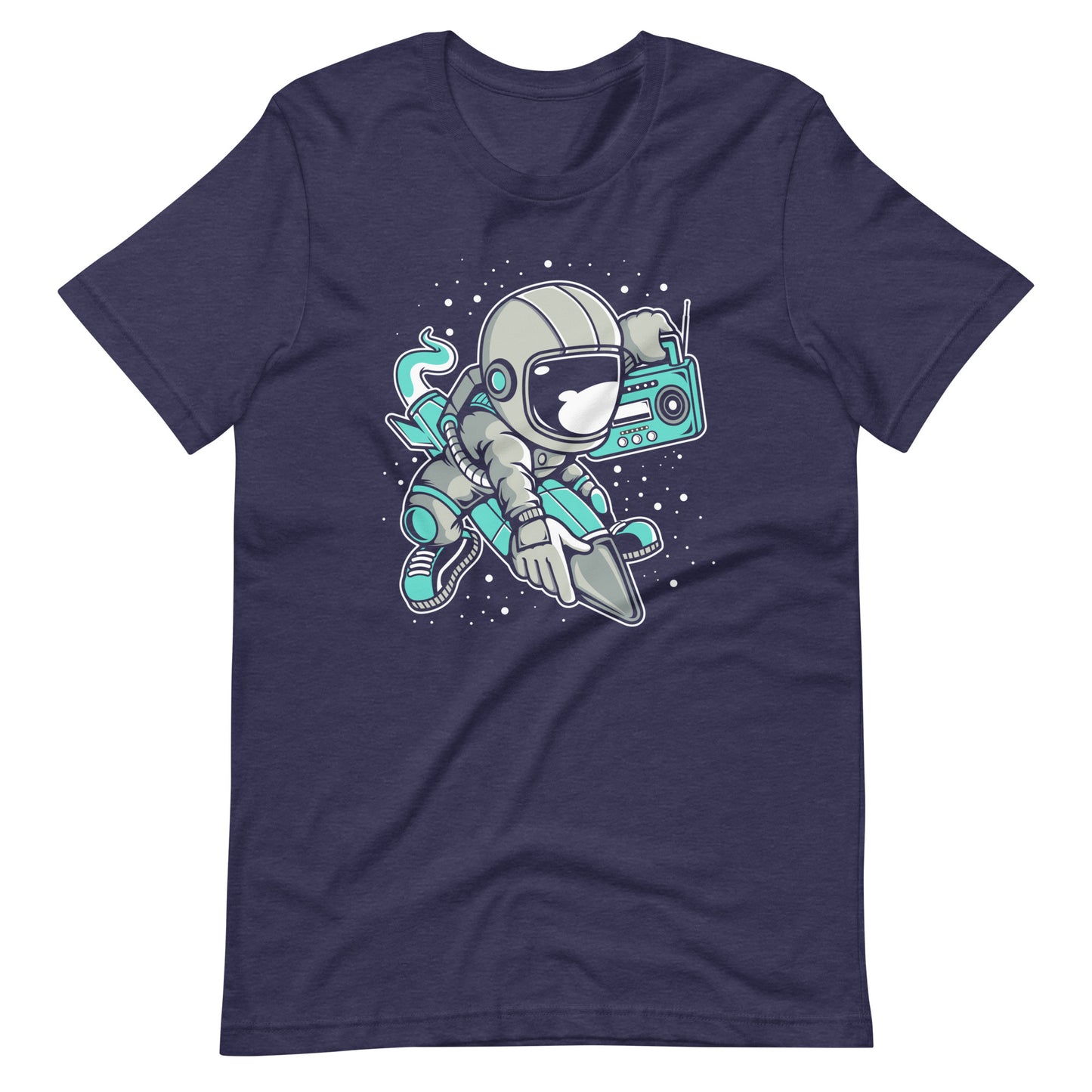 Astronaut Rocket - Men's t-shirt - Heather Midnight Navy Front