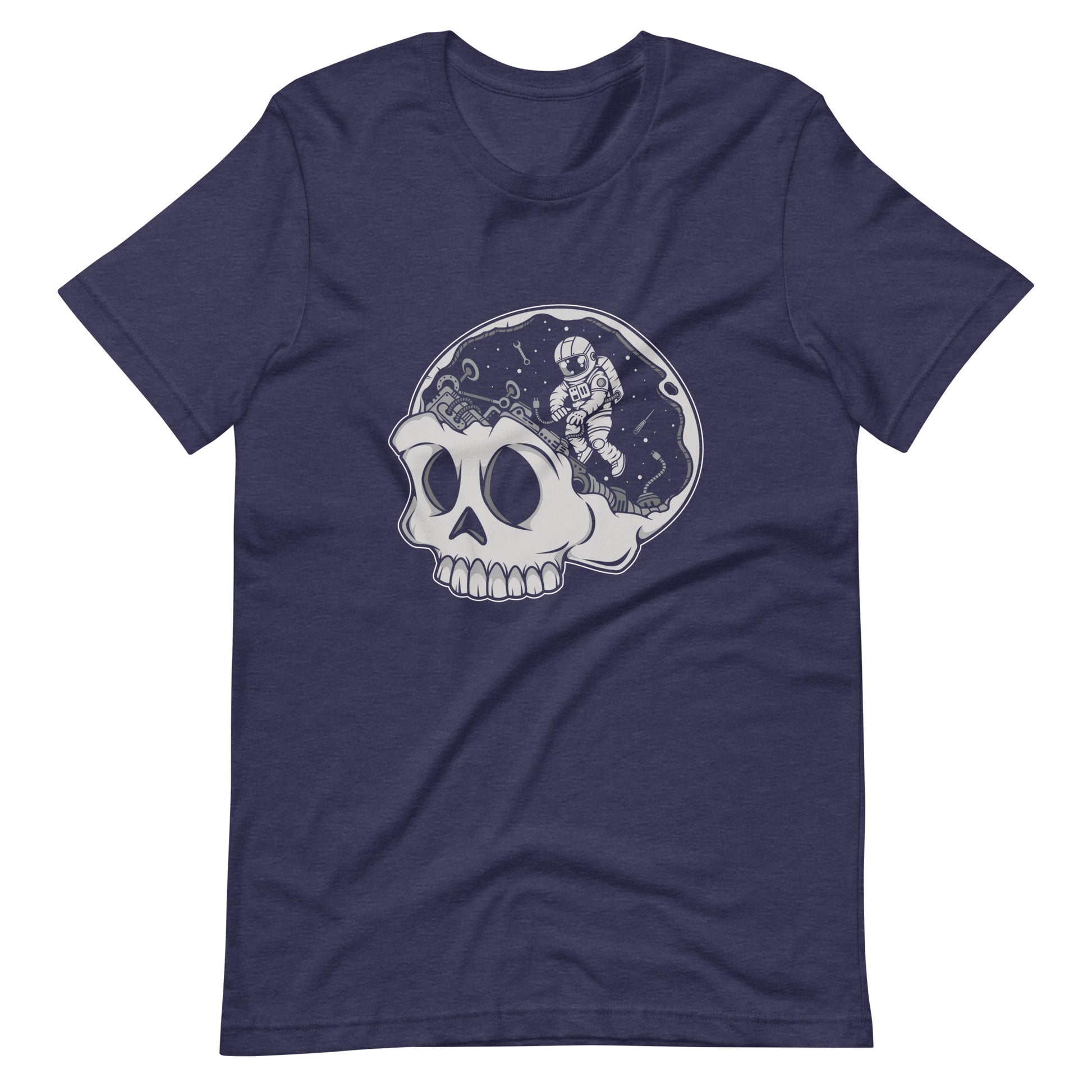 Astronaut Skull Brain - Men's t-shirt- Heather Midnight Navy Front