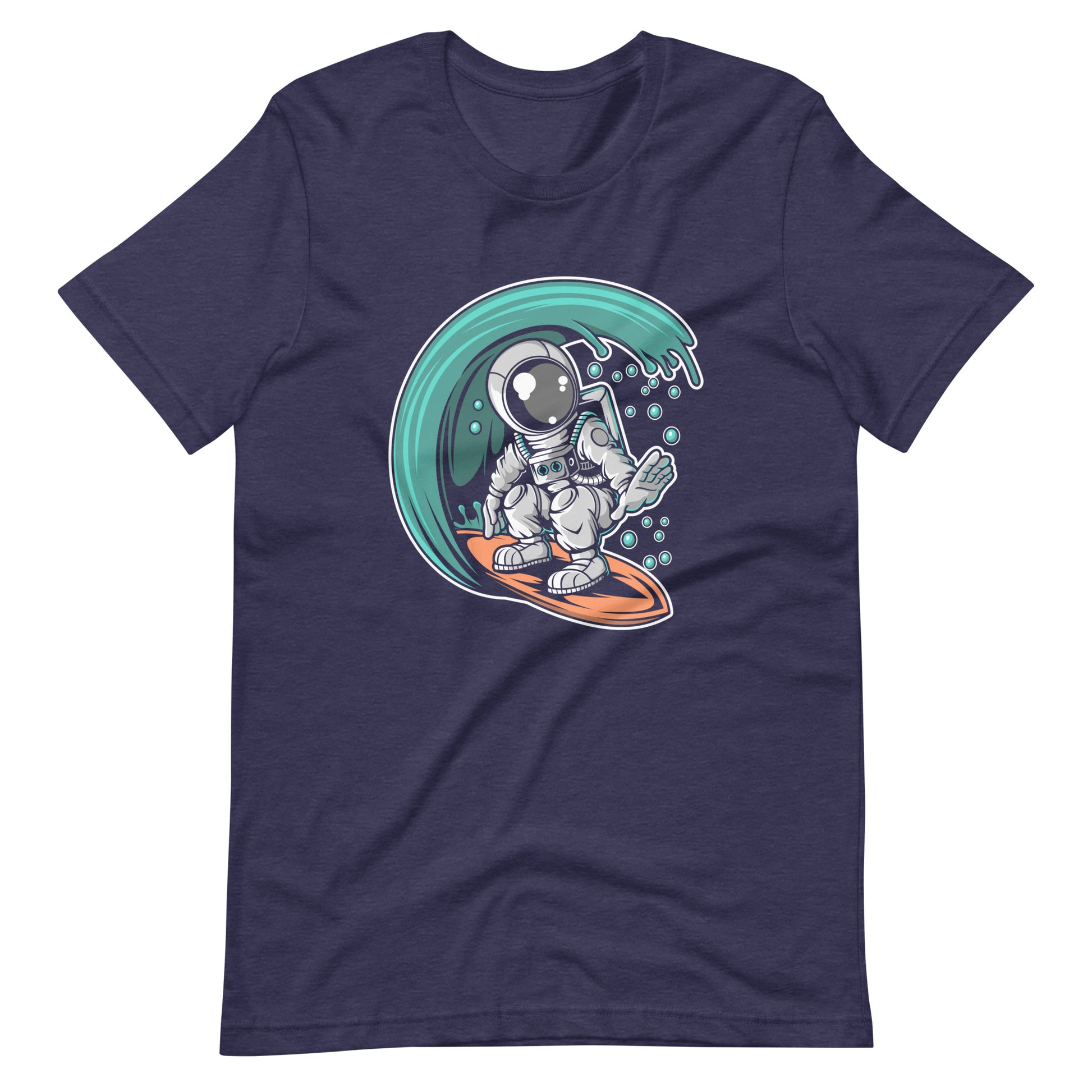 Astronaut Surfing - Men's t-shirt - Heather Midnight Navy Front