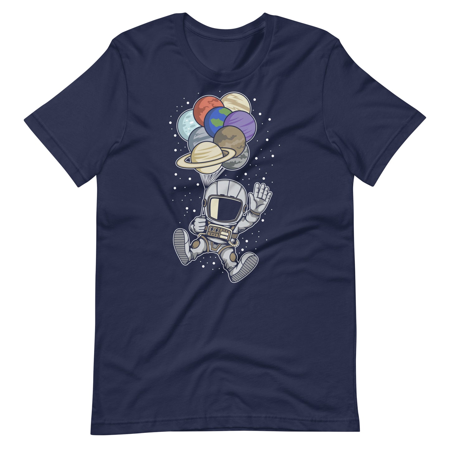 Astronaut Balloon Planets - Men's t-shirt - Navy Front