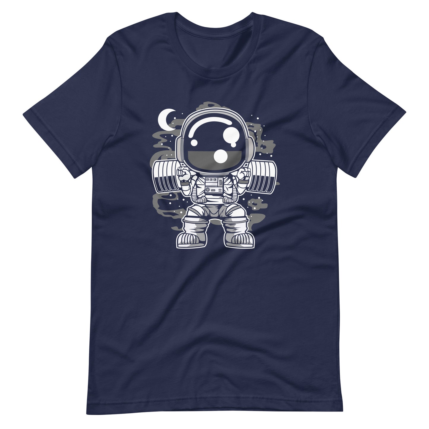 Astronaut Barbell Body Builder - Men's t-shirt - Navy Front