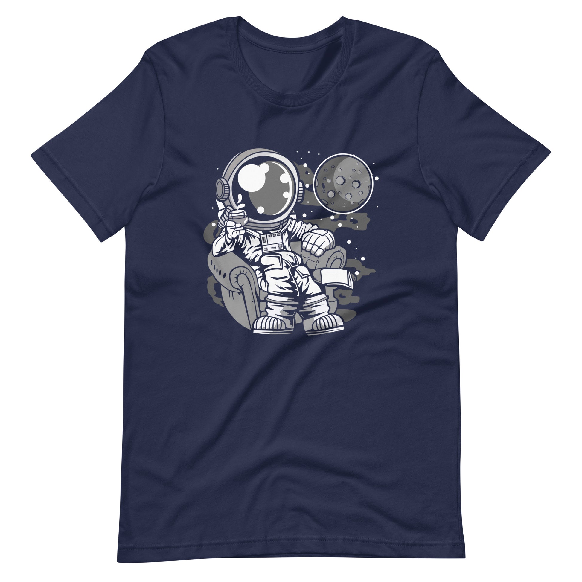 Astronaut Drinking and Relax - Men's t-shirt - Navy Front