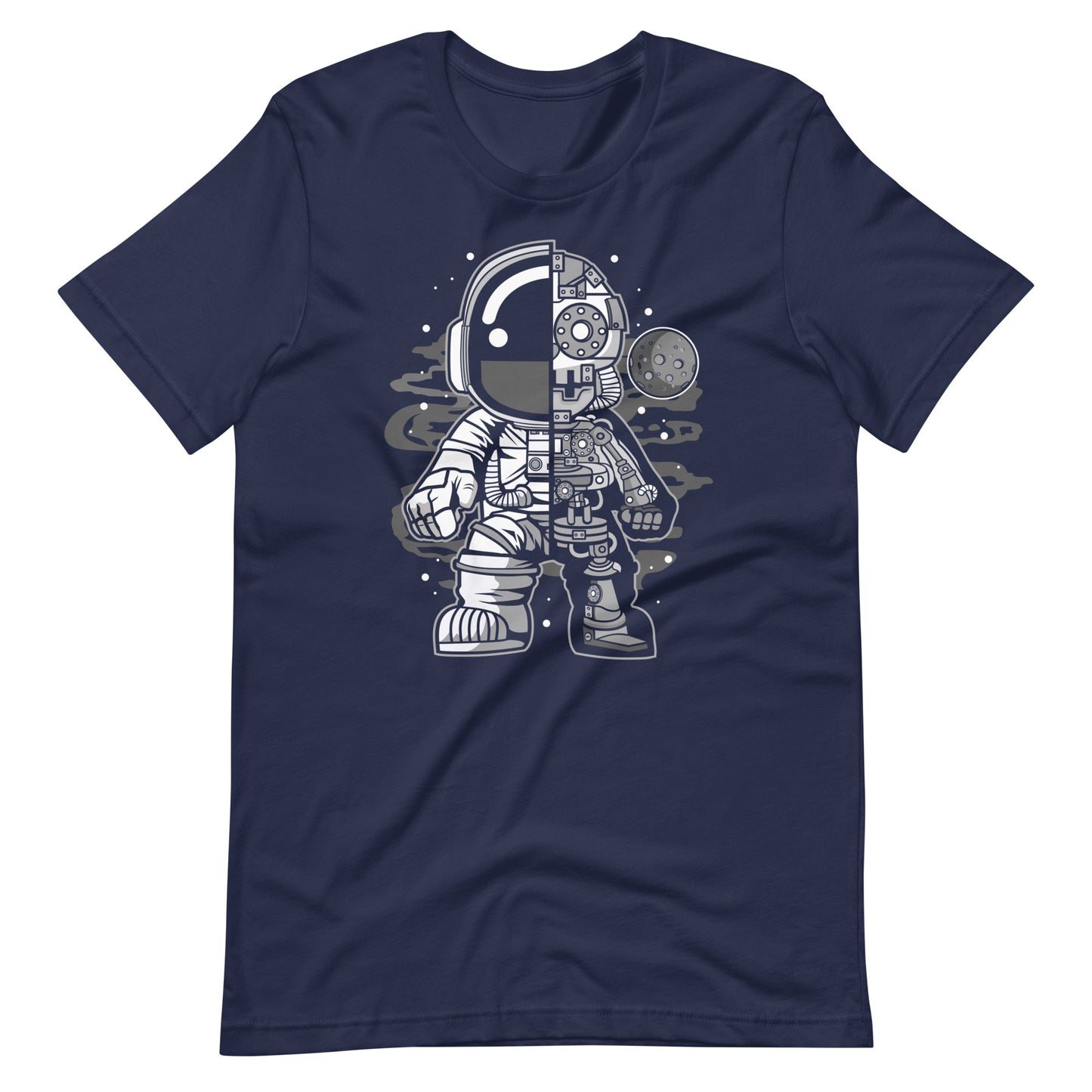 Astronaut Half Robot - Men's t-shirt - Navy Front