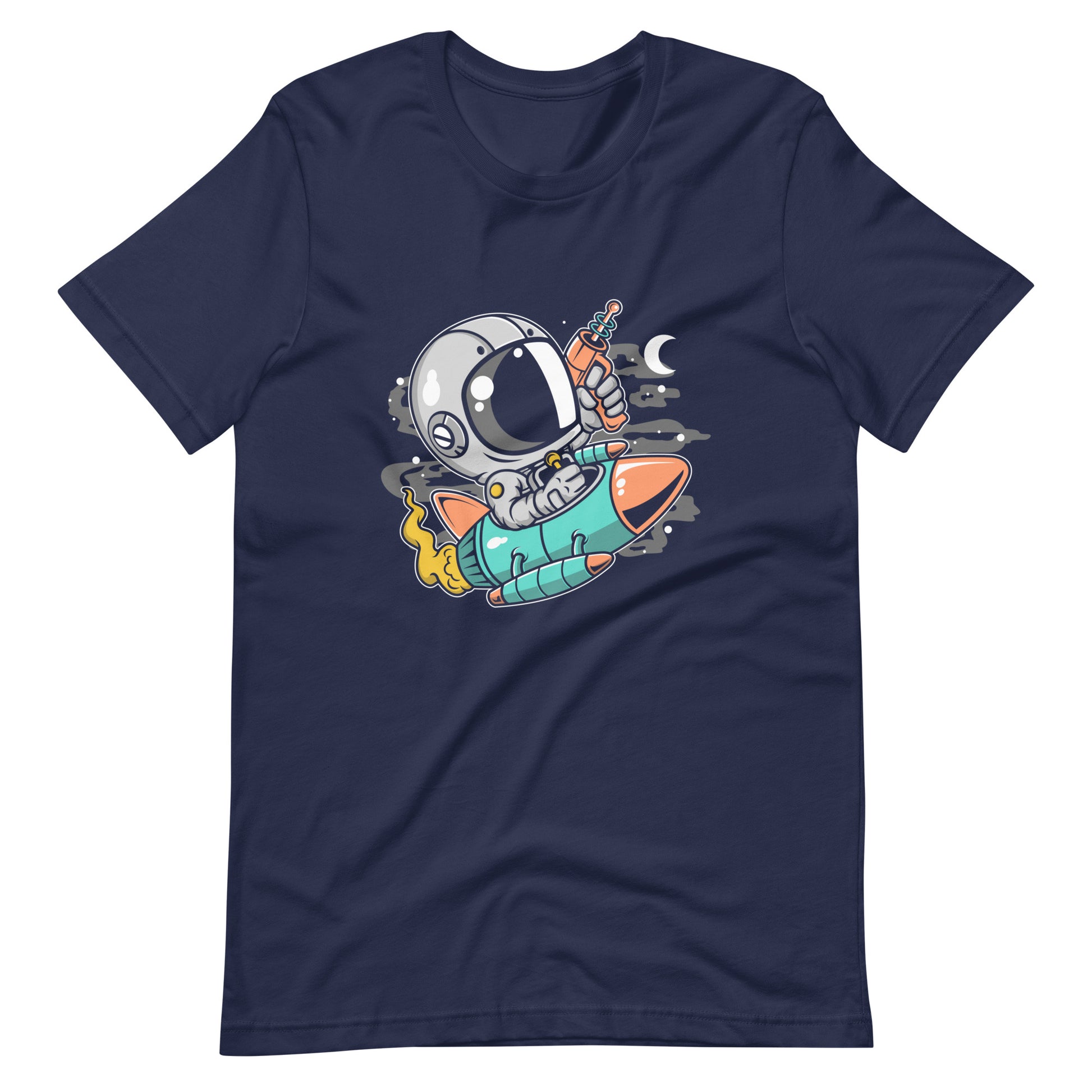 Astronaut Riding Rocket - Men's t-shirt - Navy Front