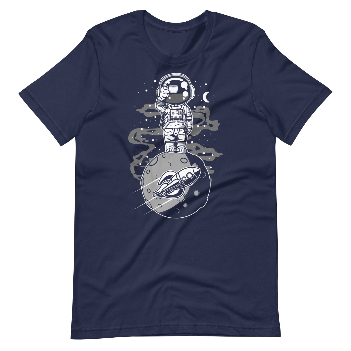 Astronaut Standing on the Moon - Men's t-shirt - Navy Front