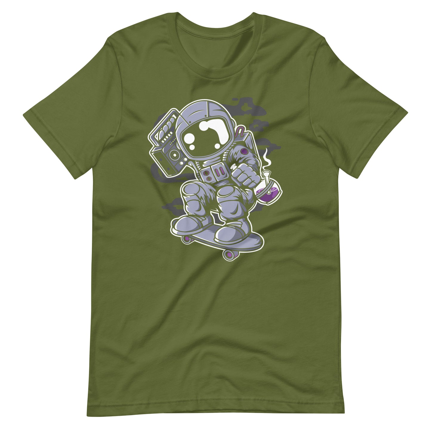 Astronaut Skater Boombox - Men's t-shirt - Olive Front