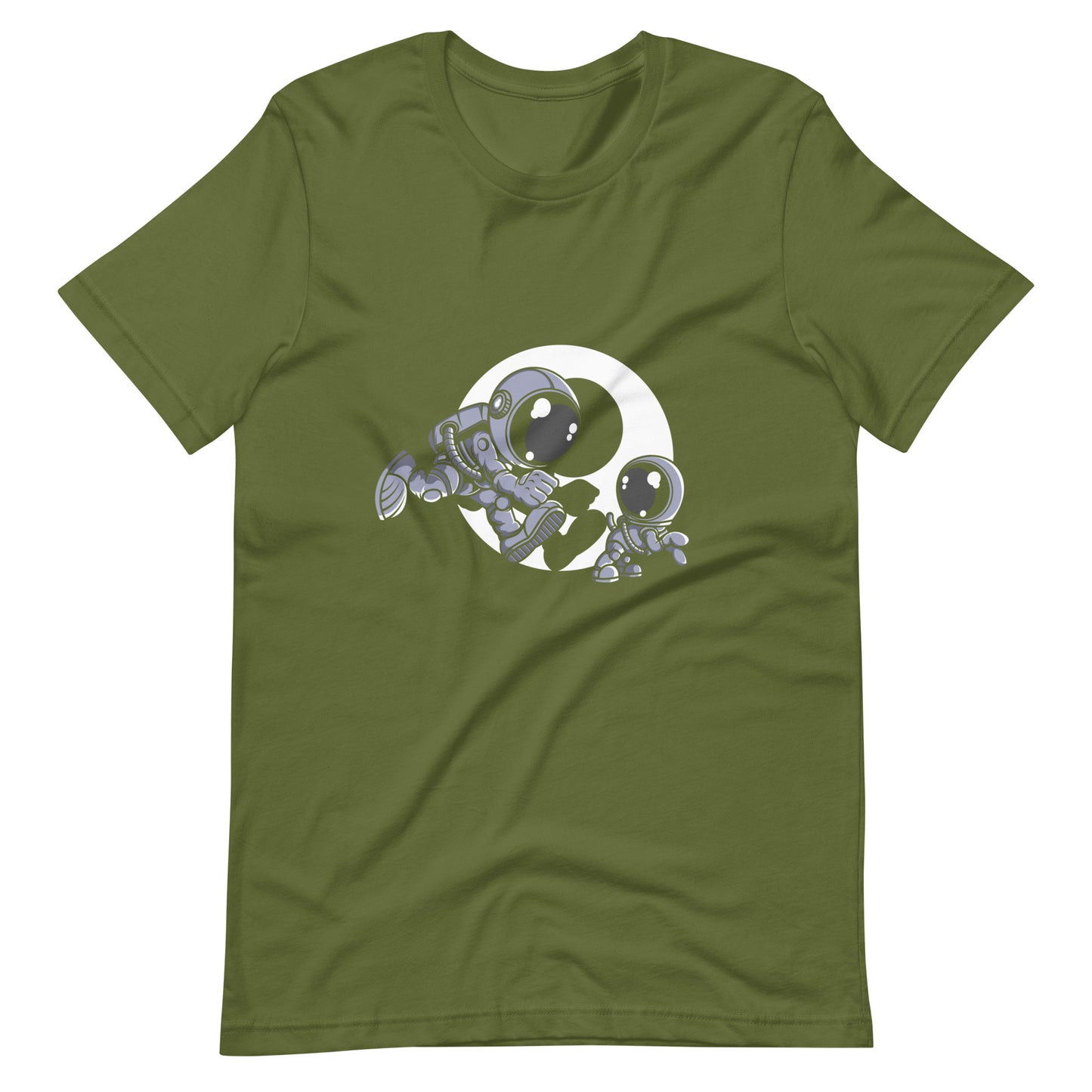 Astronaut and Little Dog - Men's t-shirt - Olive Front