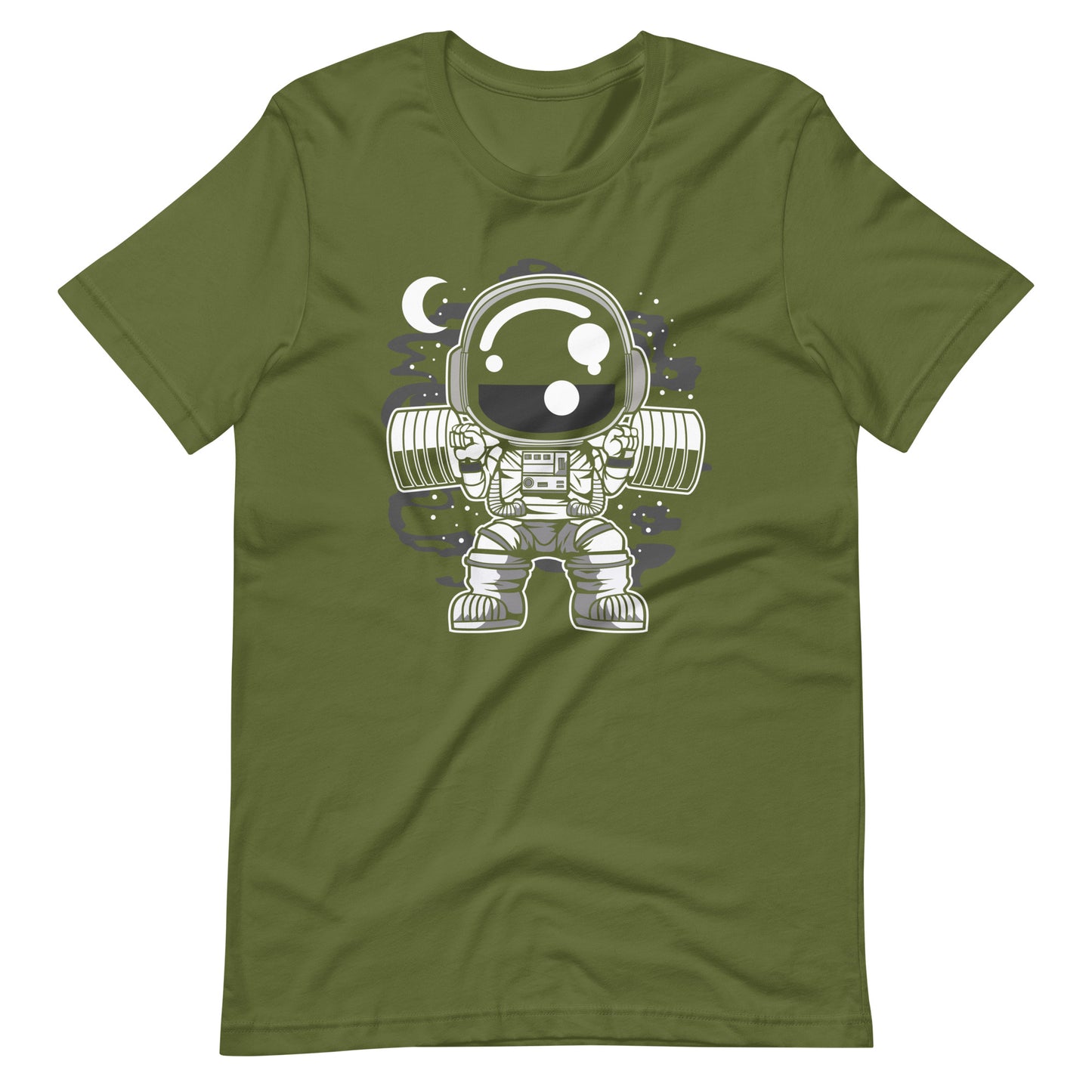 Astronaut Barbell Body Builder - Men's t-shirt - Olive Front