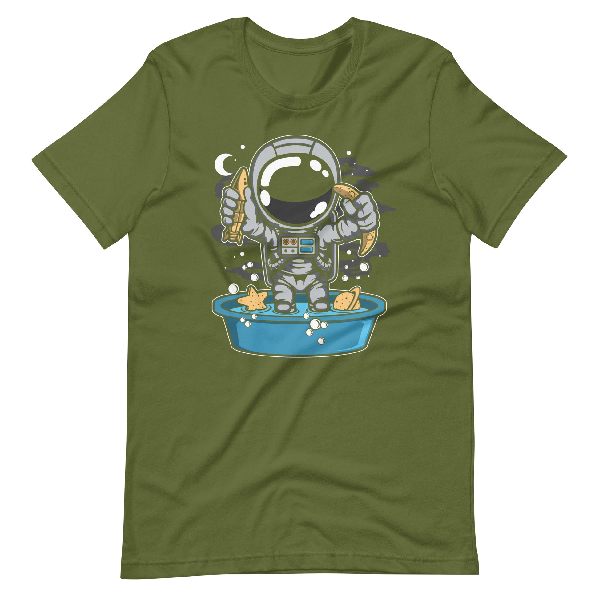 Astronaut Bathtub - Men's t-shirt - Olive Front