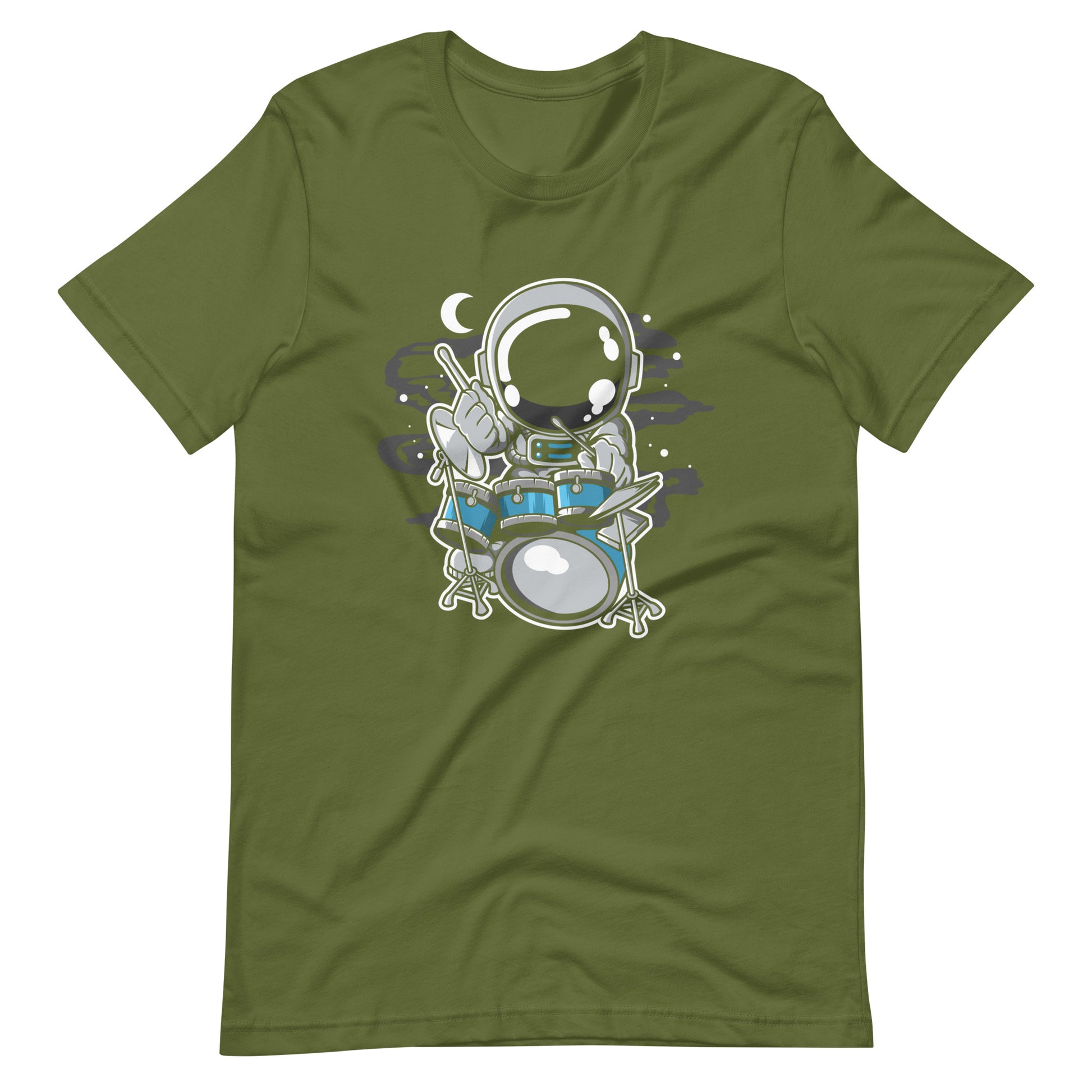 Astronaut Drummer - Men's t-shirt - Olive Front