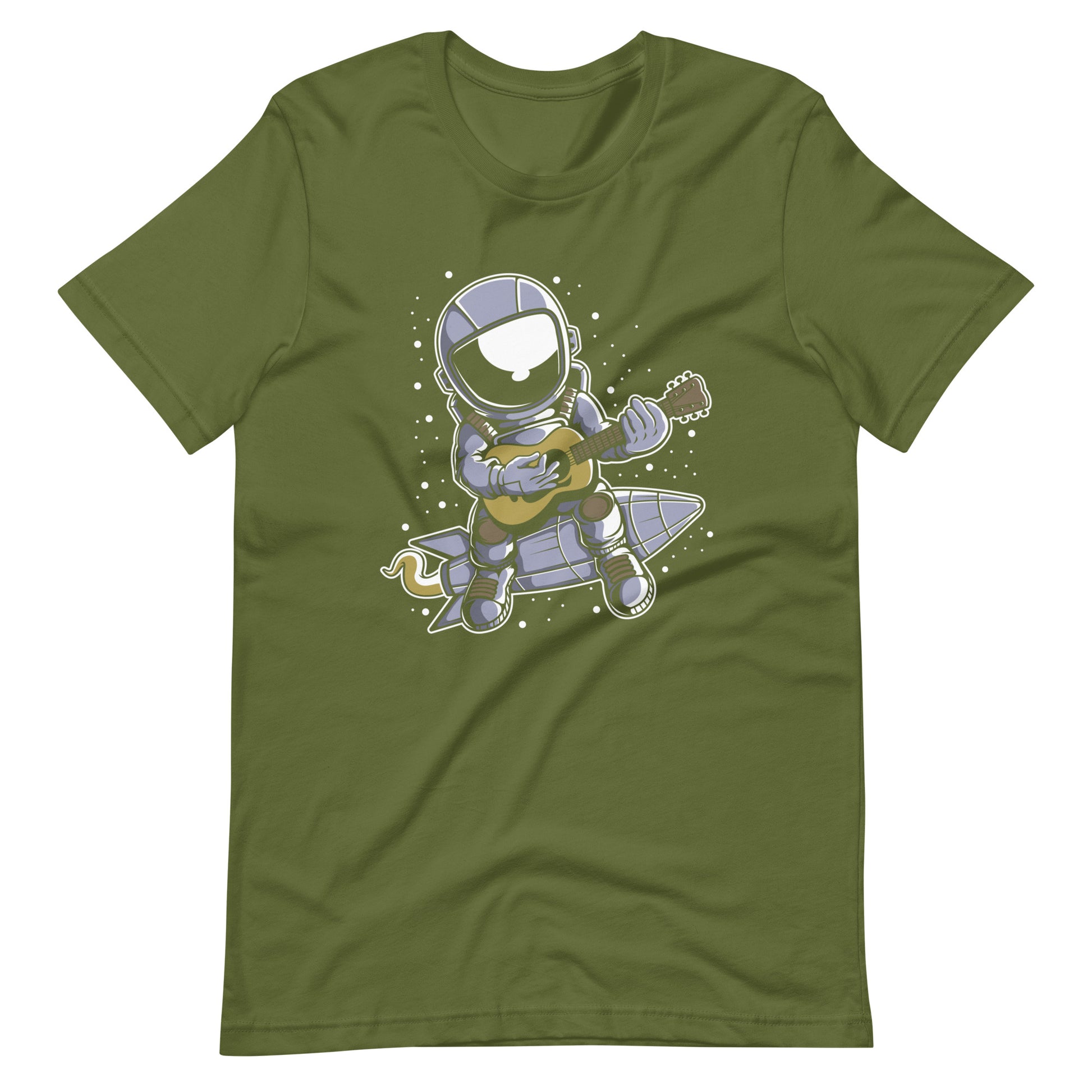 Astronaut Guitar - Men's t-shirt - Olive Front