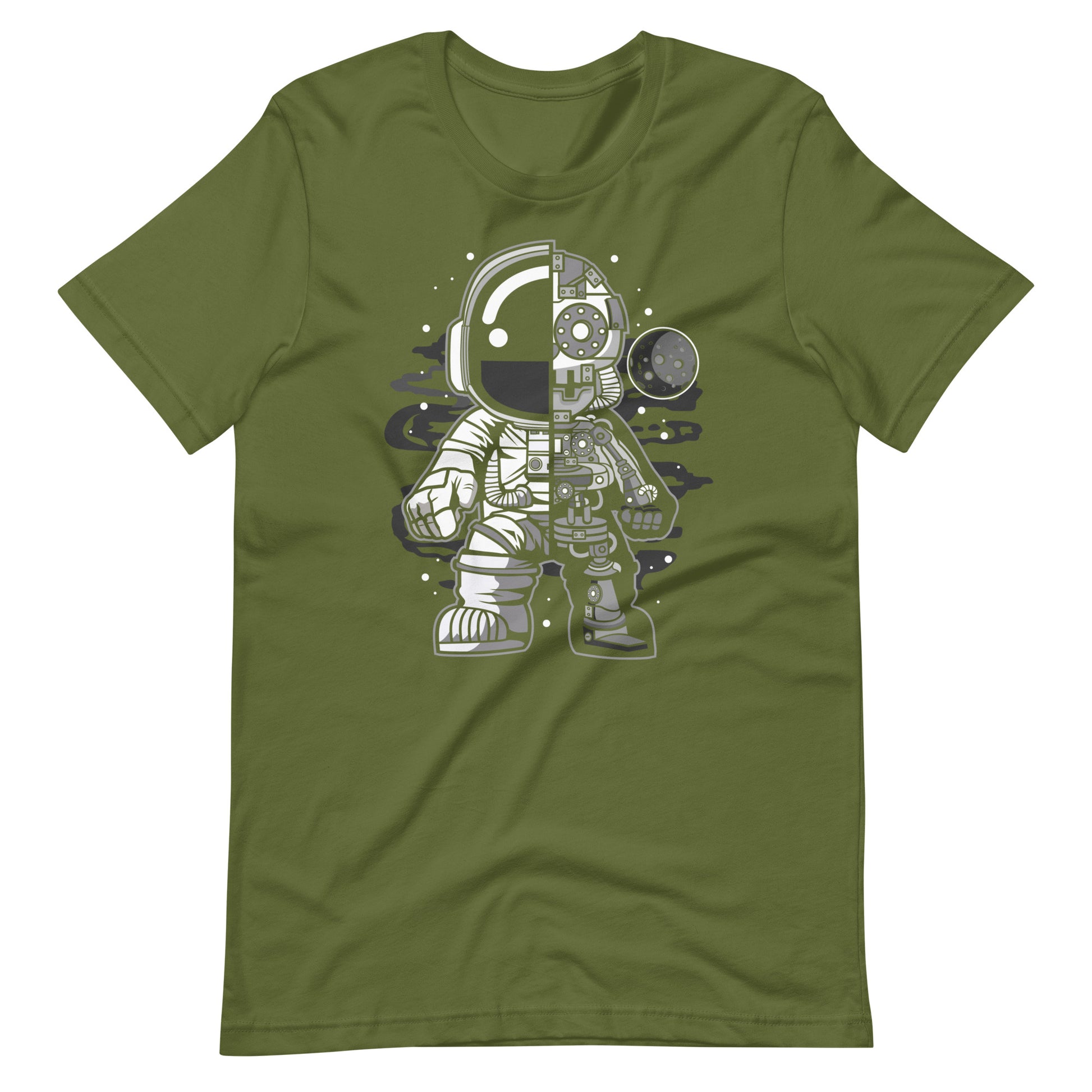 Astronaut Half Robot - Men's t-shirt - Olive Front