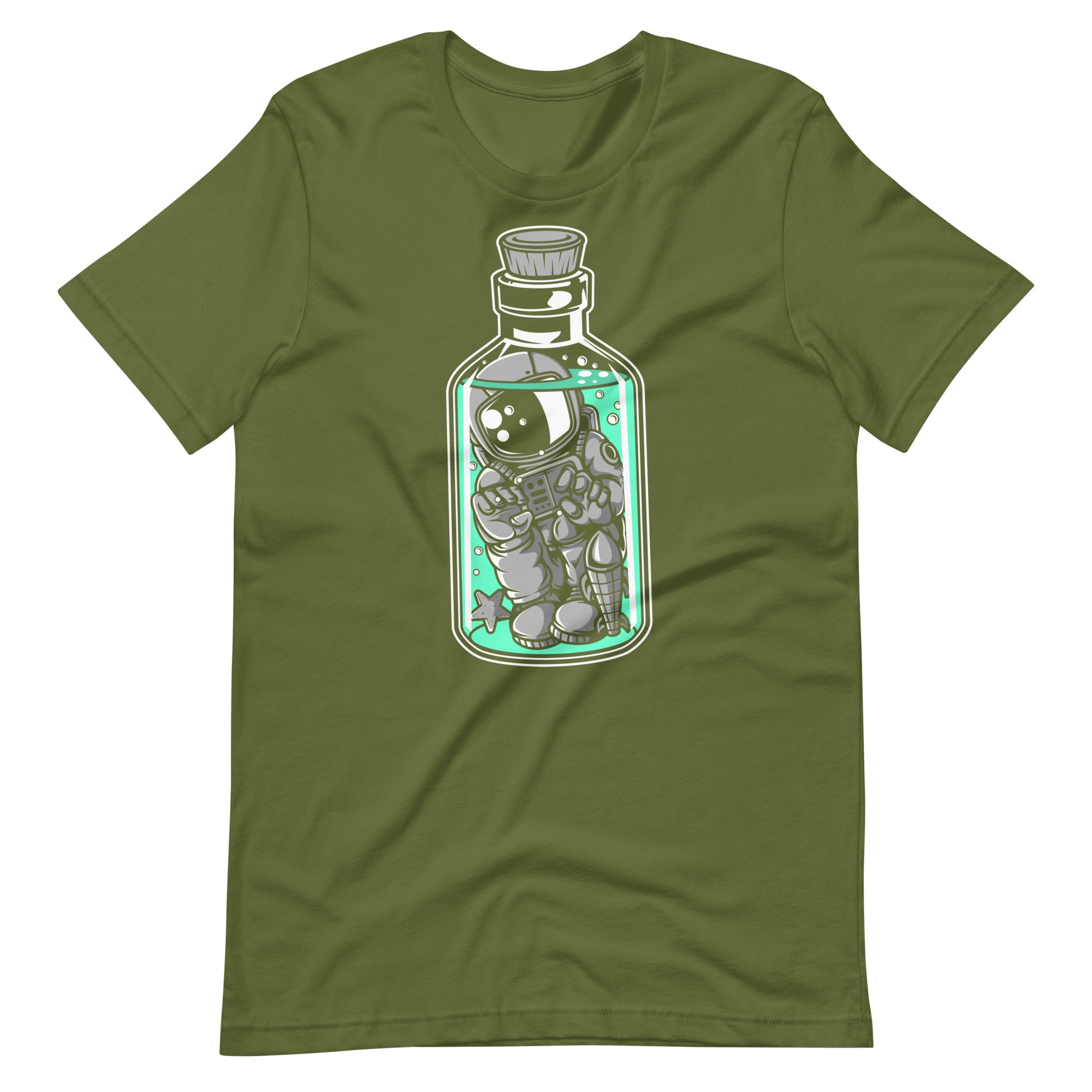 Astronaut in the Bottle - Men's t-shirt - Olive Front