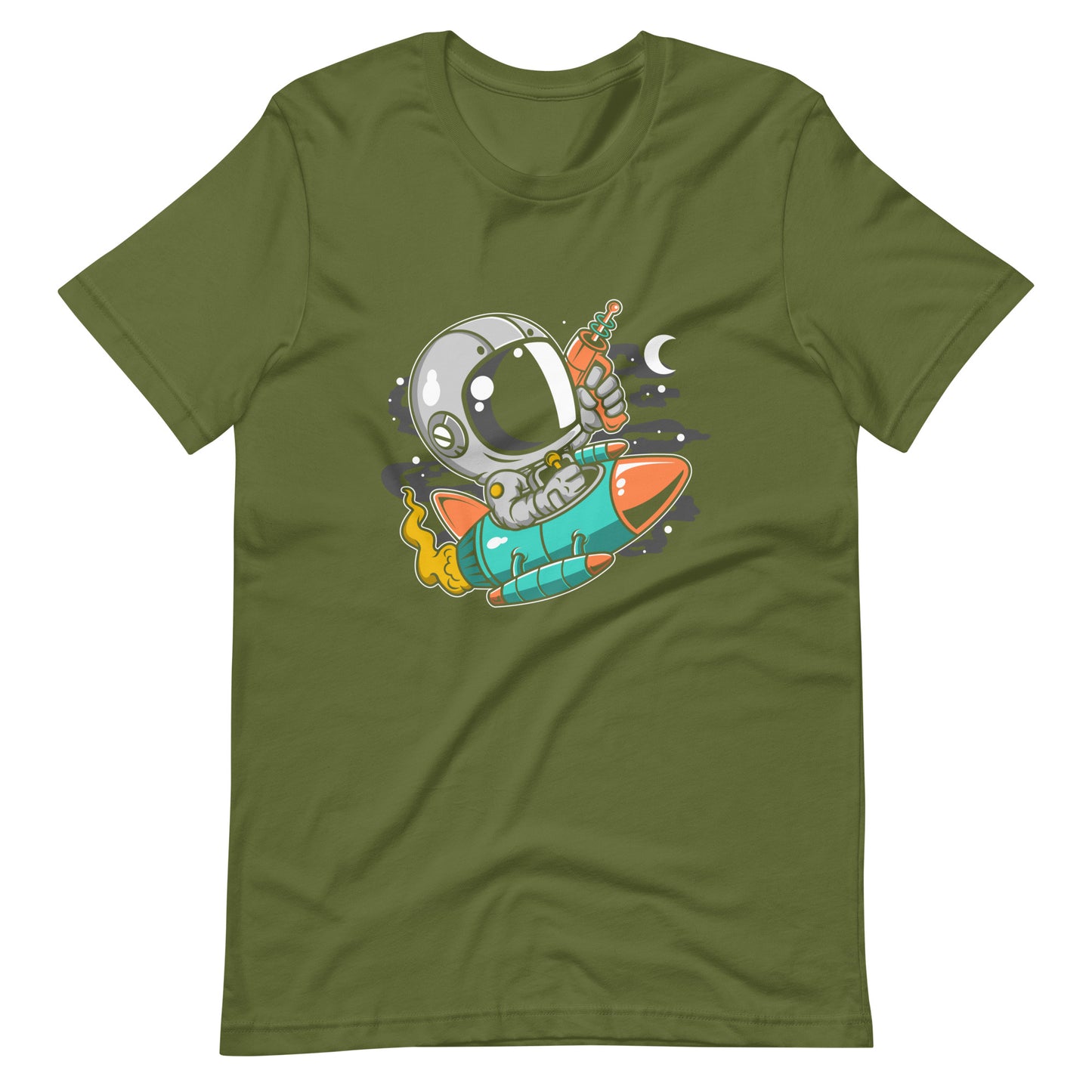 Astronaut Riding Rocket - Men's t-shirt - Olive Front