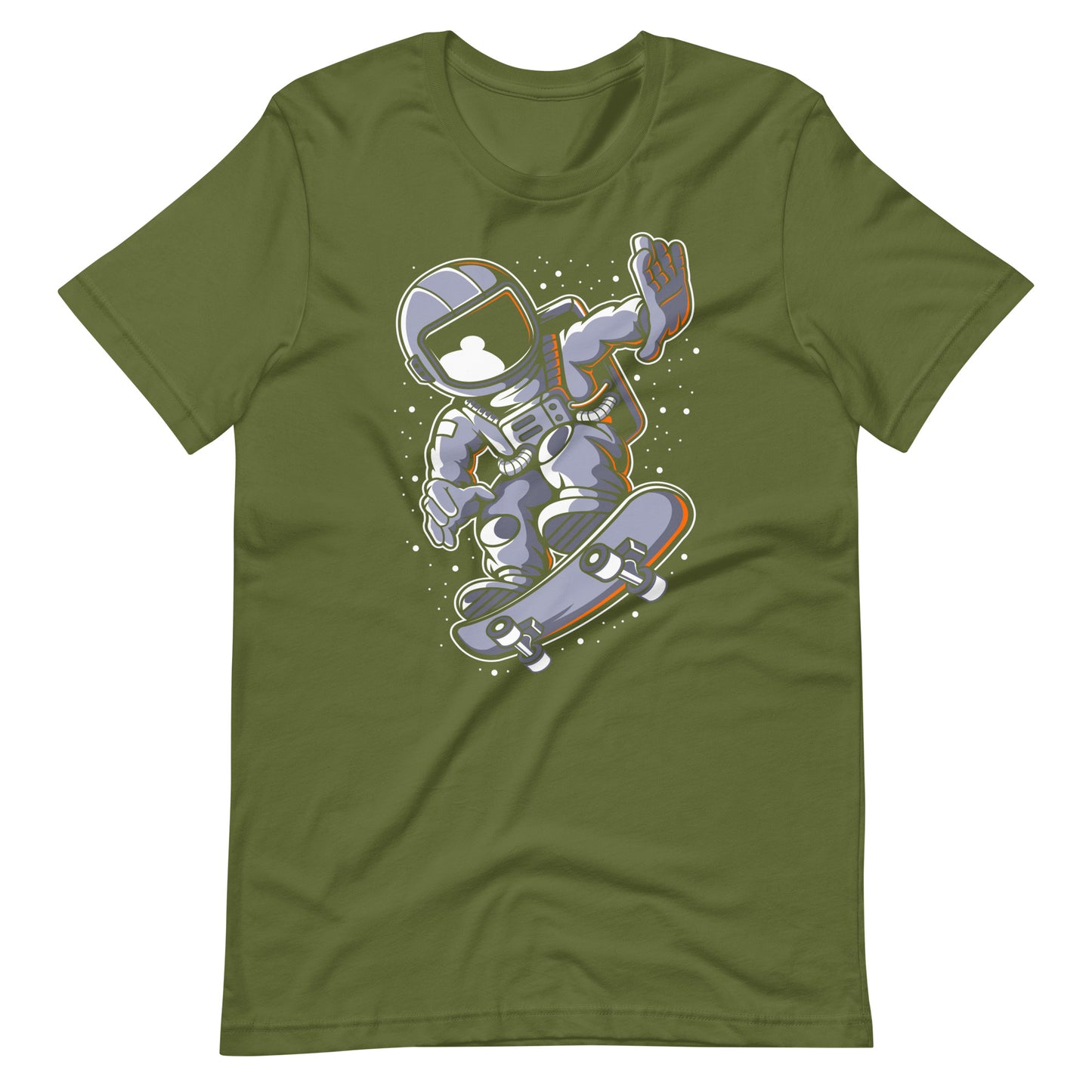 Astronaut Skateboard - Men's t-shirt - Olive Front