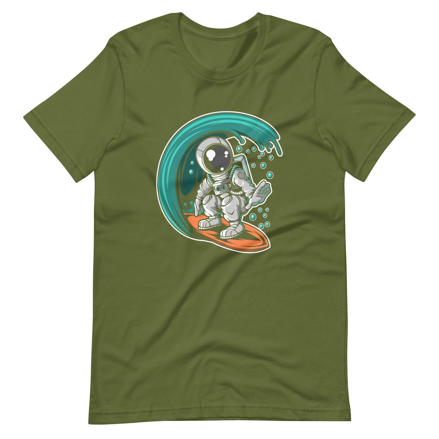 Astronaut Surfing - Men's t-shirt - Olive Front