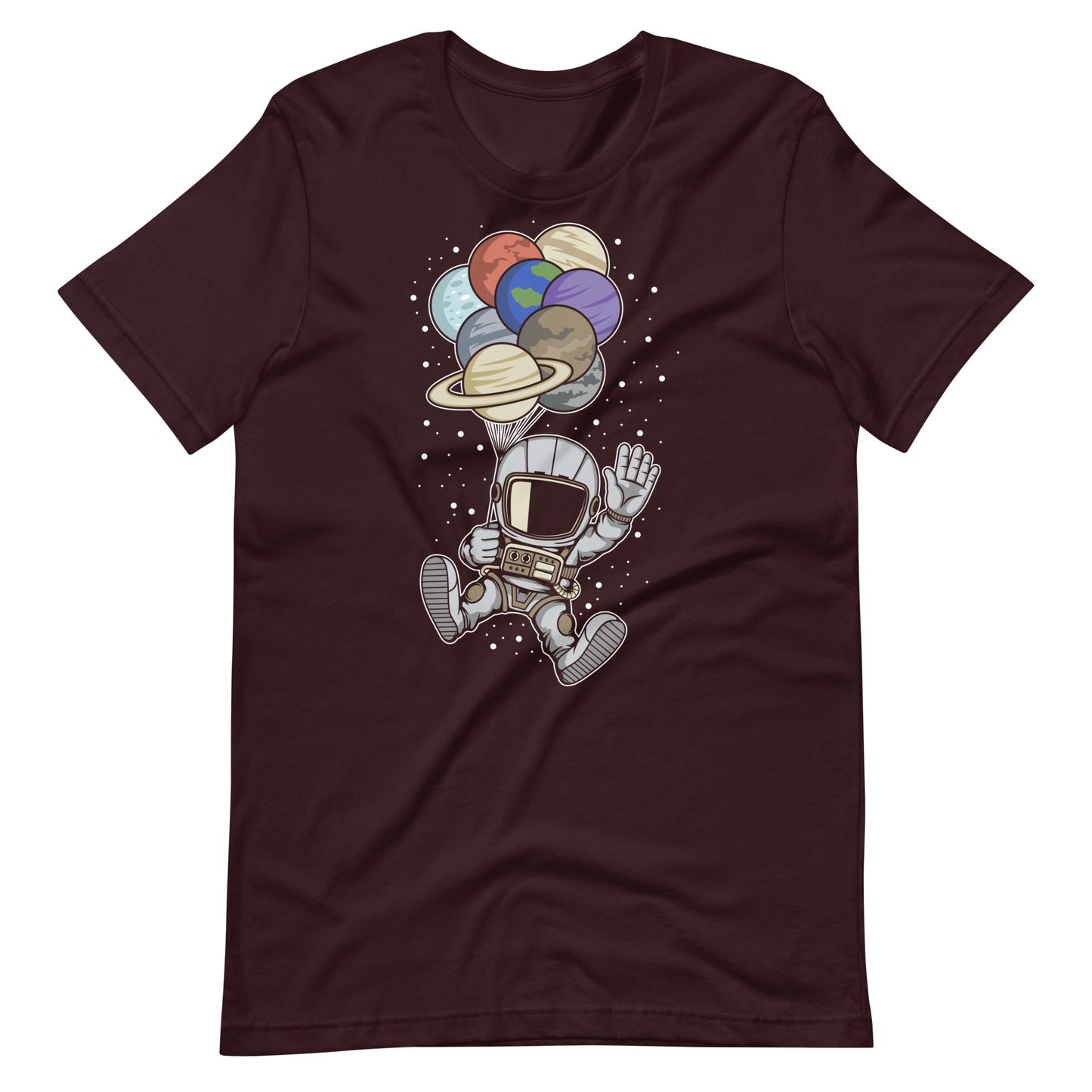 Astronaut Balloon Planets - Men's t-shirt - Oxblood Black Front