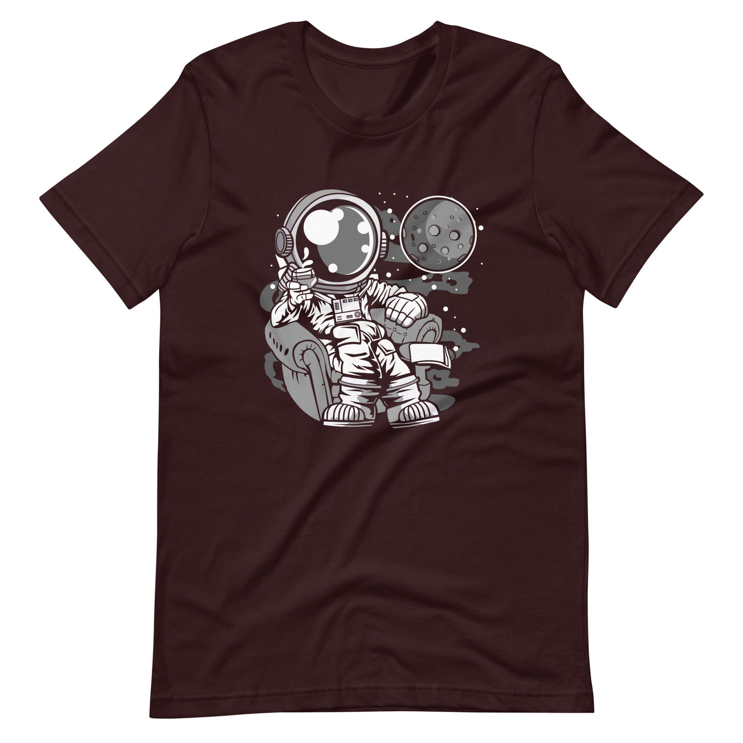 Astronaut Drinking and Relax - Men's t-shirt - Oxblood Black Front