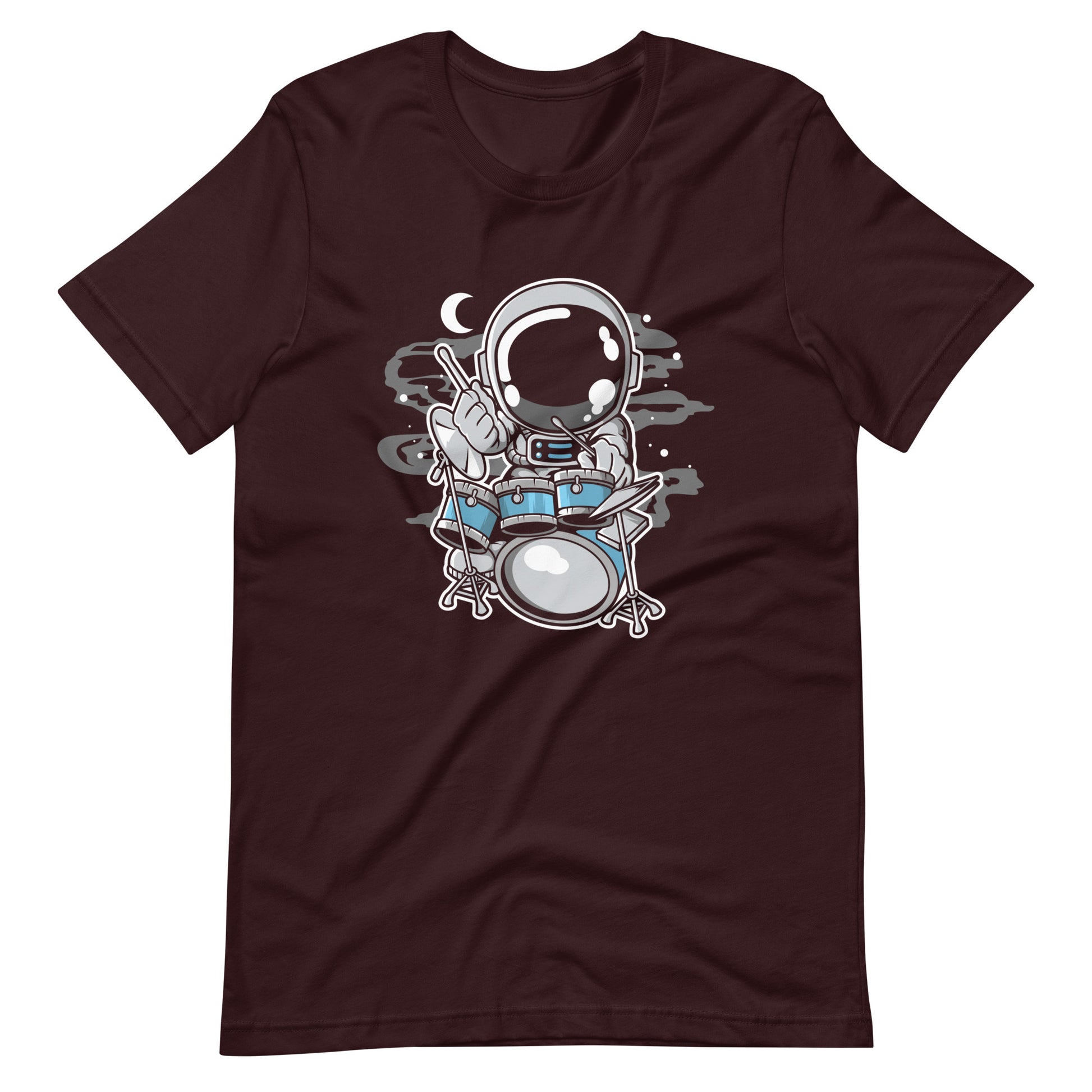 Astronaut Drummer - Men's t-shirt - Oxblood Black Front