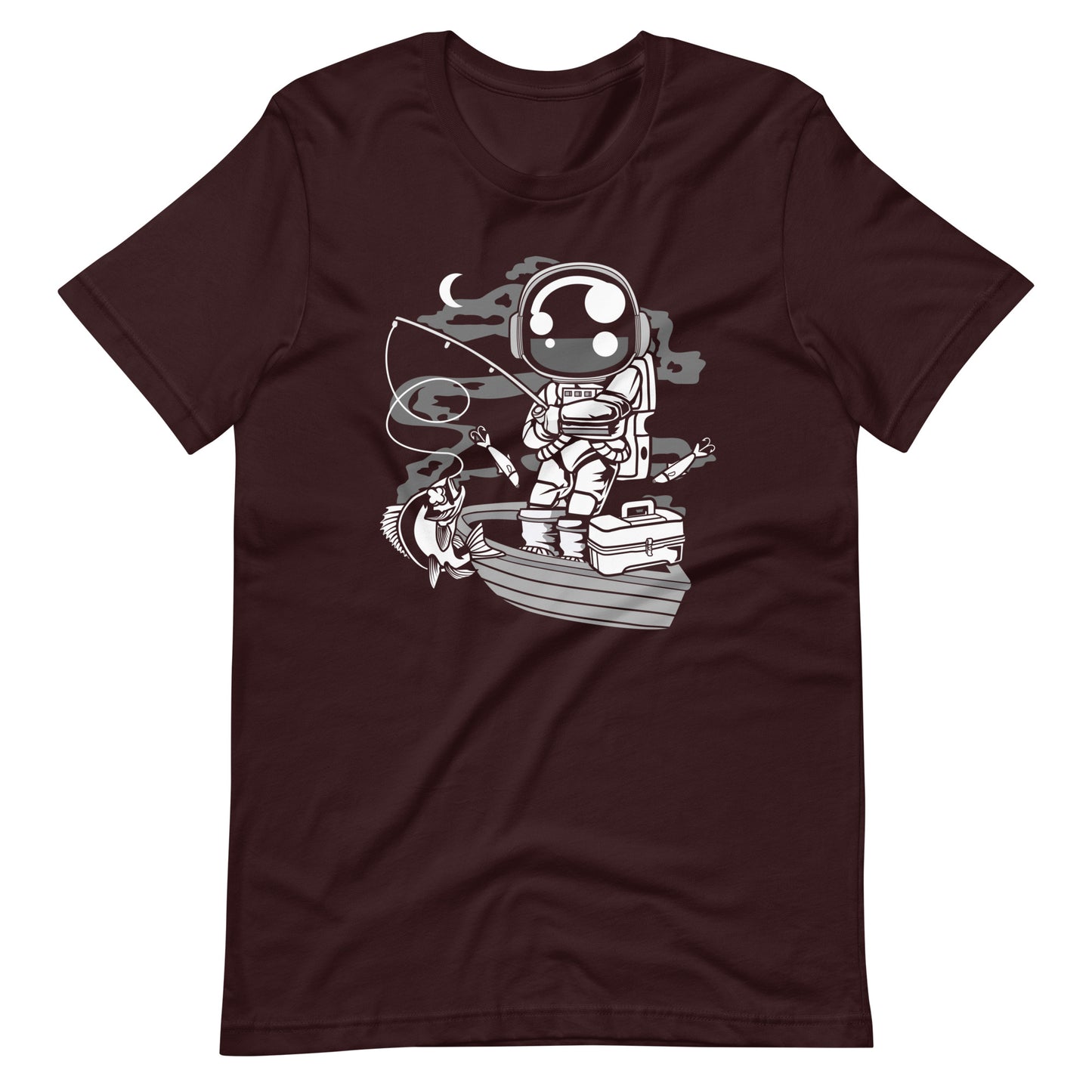 Astronaut Fisherman - Men's t-shirt - Oxblood Black Front