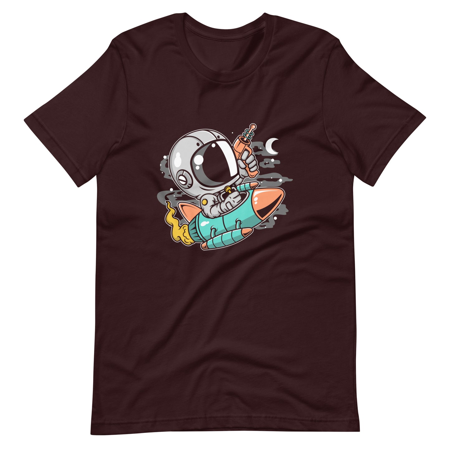 Astronaut Riding Rocket - Men's t-shirt - Oxblood Black Front