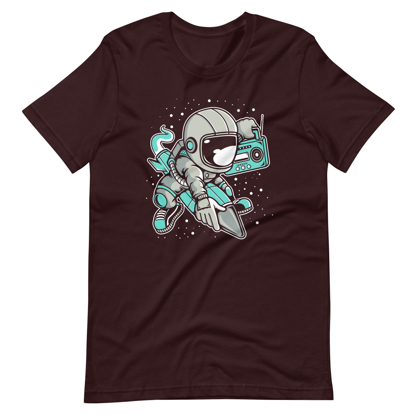 Astronaut Rocket - Men's t-shirt - Oxblood Black Front