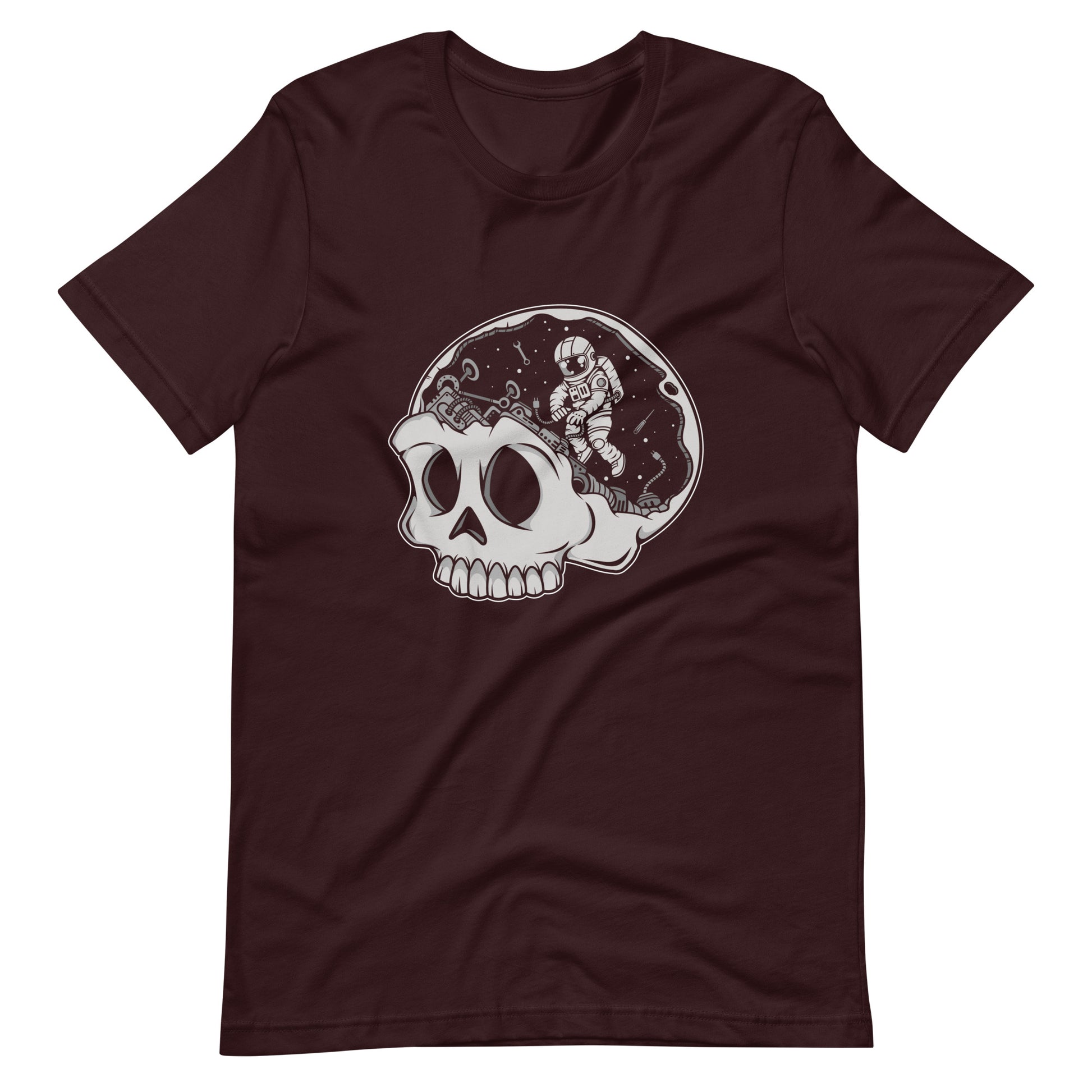 Astronaut Skull Brain - Men's t-shirt - Oxblood Black Front