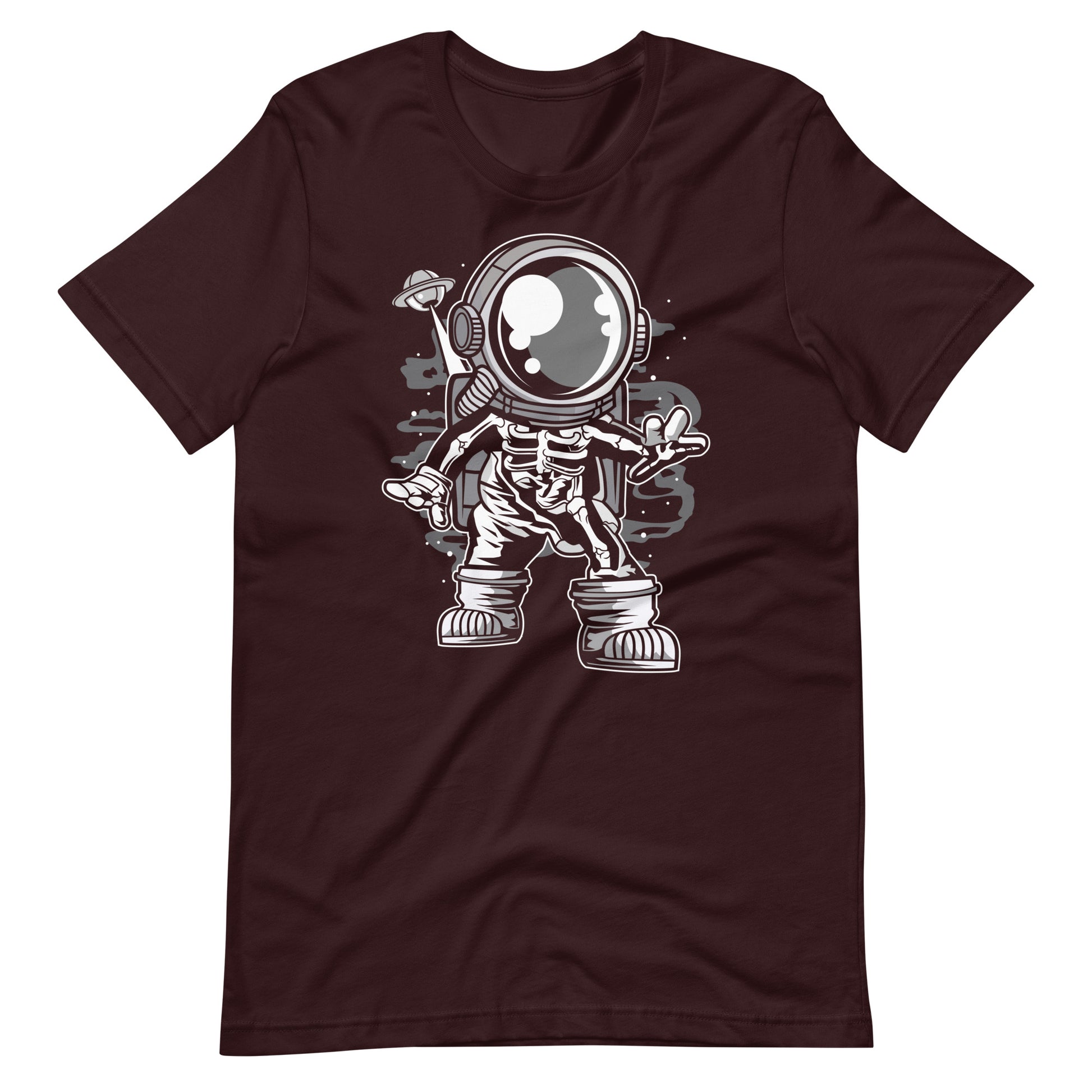 Astronaut Space Skeleton - Men's t-shirt - Oxblood Black Front