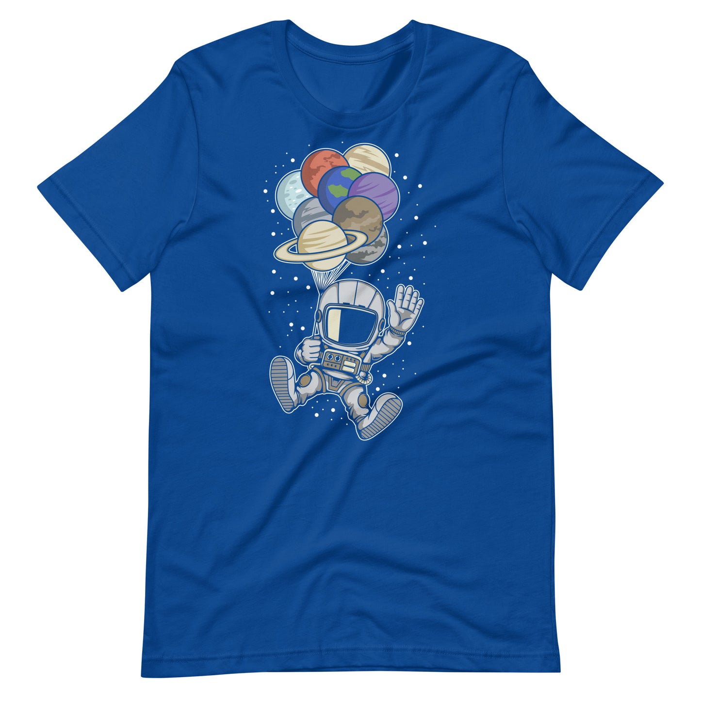 Astronaut Balloon Planets - Men's t-shirt - True Royal Front