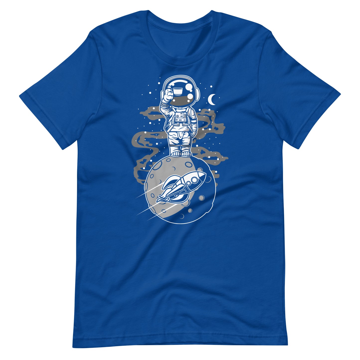 Astronaut Standing on the Moon - Men's t-shirt - True Royal Front