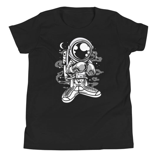 Astronaut Boxer - Youth Short Sleeve T-Shirt - Black Front