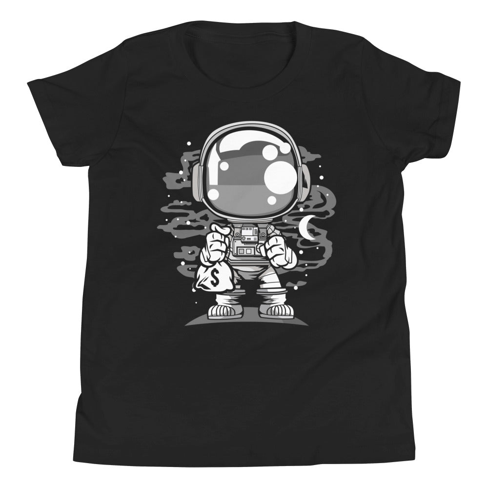 Astronaut Chibi - Youth Short Sleeve T-Shirt - Black Front