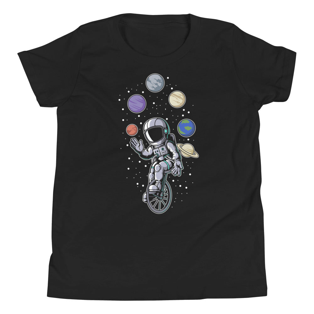 Astronaut Circus - Youth Short Sleeve T-Shirt - Black Front