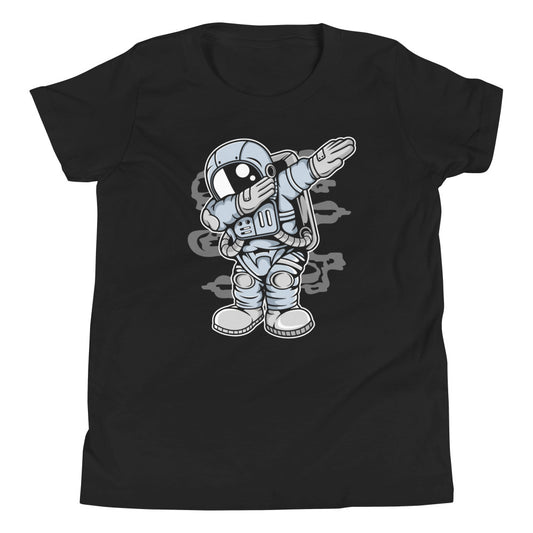 Astronaut Dab - Youth Short Sleeve T-Shirt - Black Front