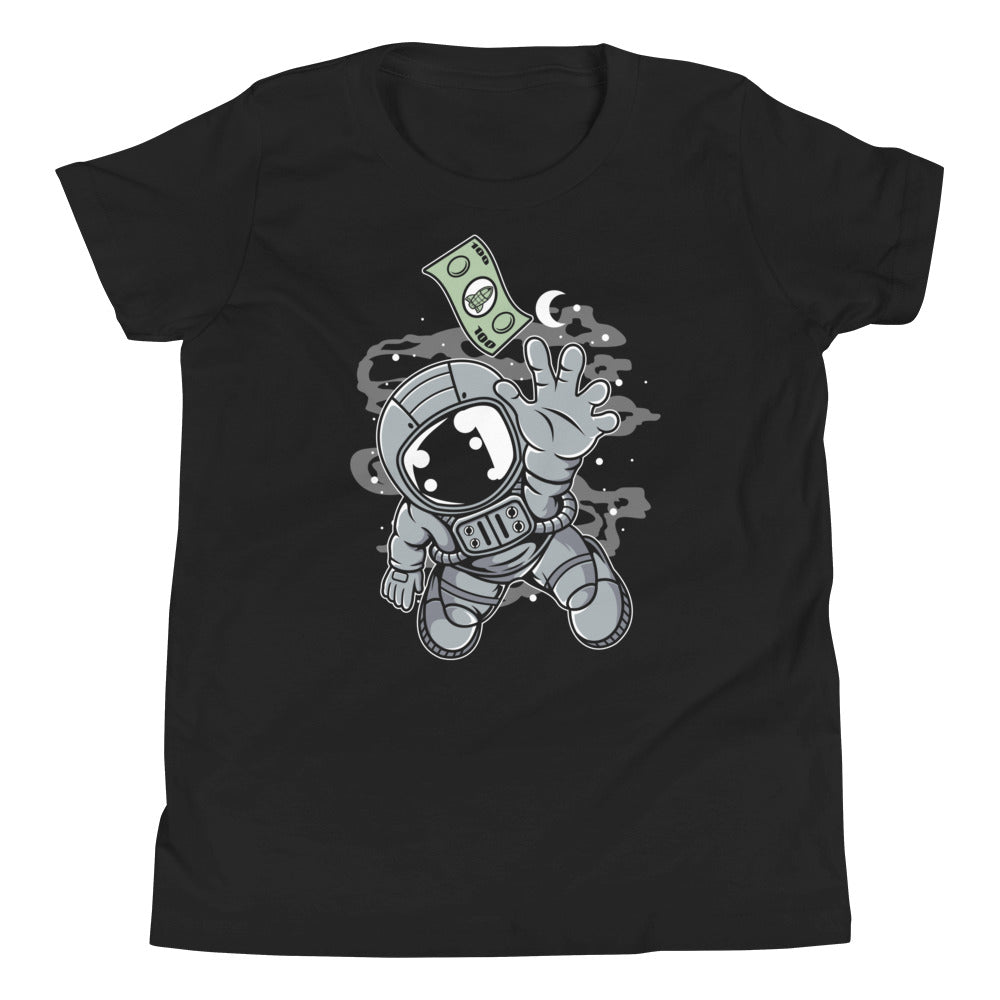 Astronaut Dollar - Youth Short Sleeve T-Shirt - Black Front
