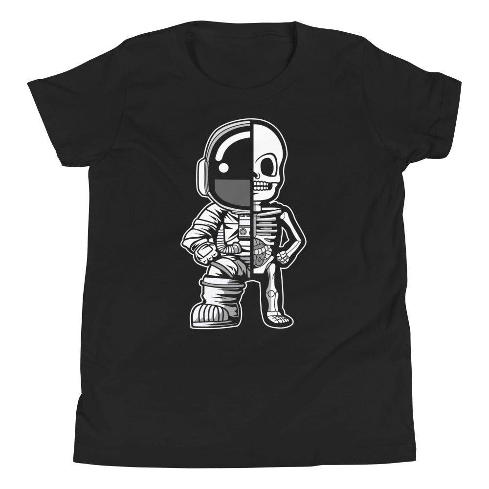 Astronaut Half Skeleton - Youth Short Sleeve T-Shirt