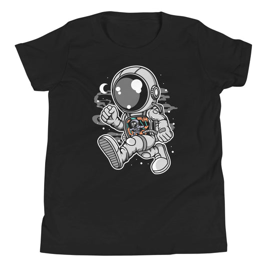 Astronaut Robotic Machine - Youth Short Sleeve T-Shirt - Black Front