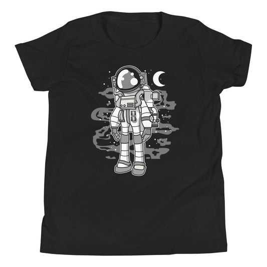 Astronaut Stand - Youth Short Sleeve T-Shirt - Black Front