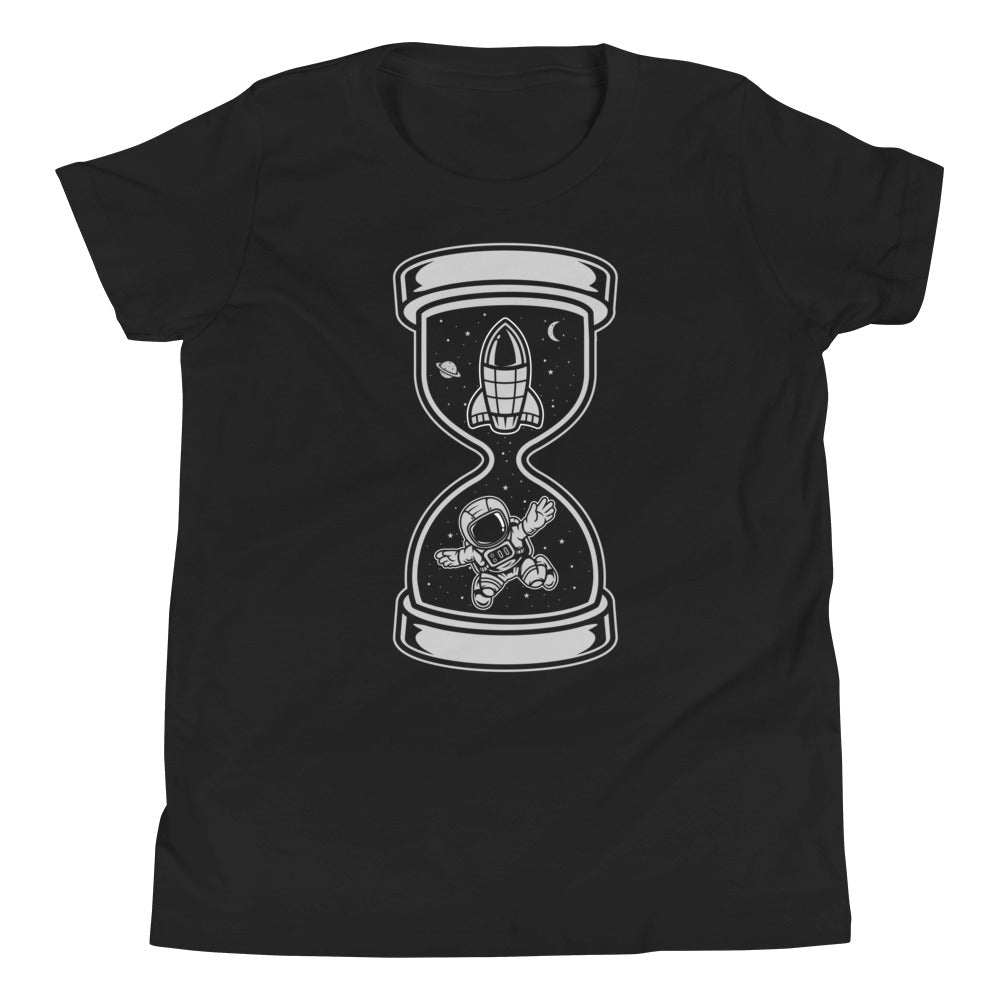 Astronaut Time - Youth Short Sleeve T-Shirt - Black Front