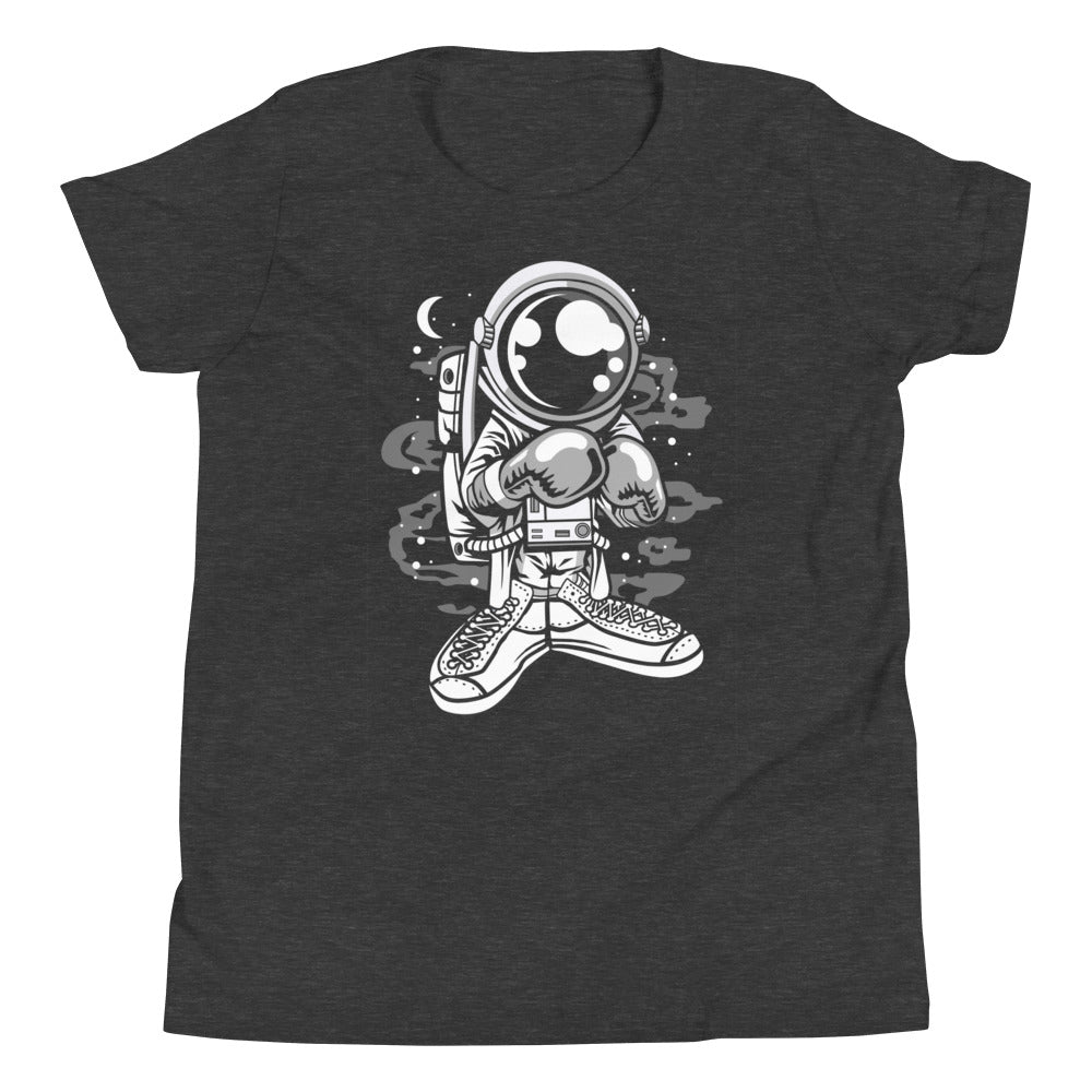 Astronaut Boxer - Youth Short Sleeve T-Shirt - Dark Grey Heather Front