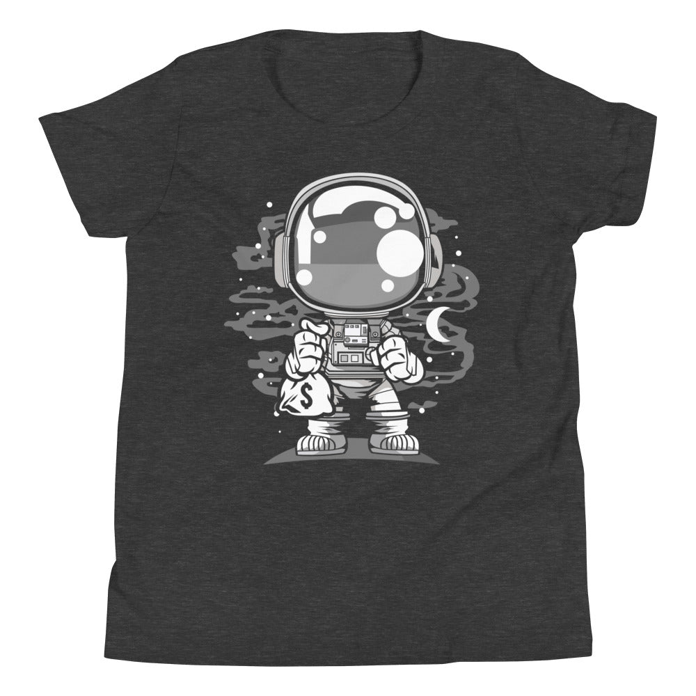 Astronaut Chibi - Youth Short Sleeve T-Shirt - Dark Grey Heather Front