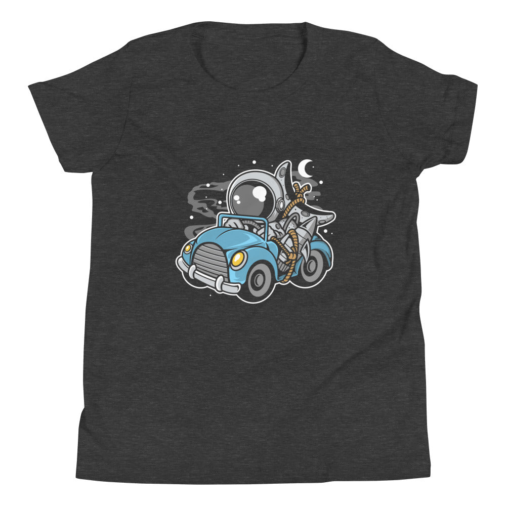 Astronaut Journey - Youth Short Sleeve T-Shirt - Dark Grey Heather Front