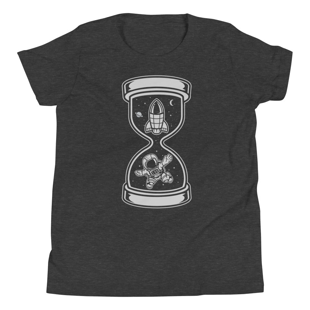 Astronaut Time - Youth Short Sleeve T-Shirt - Dark Grey Heather Front